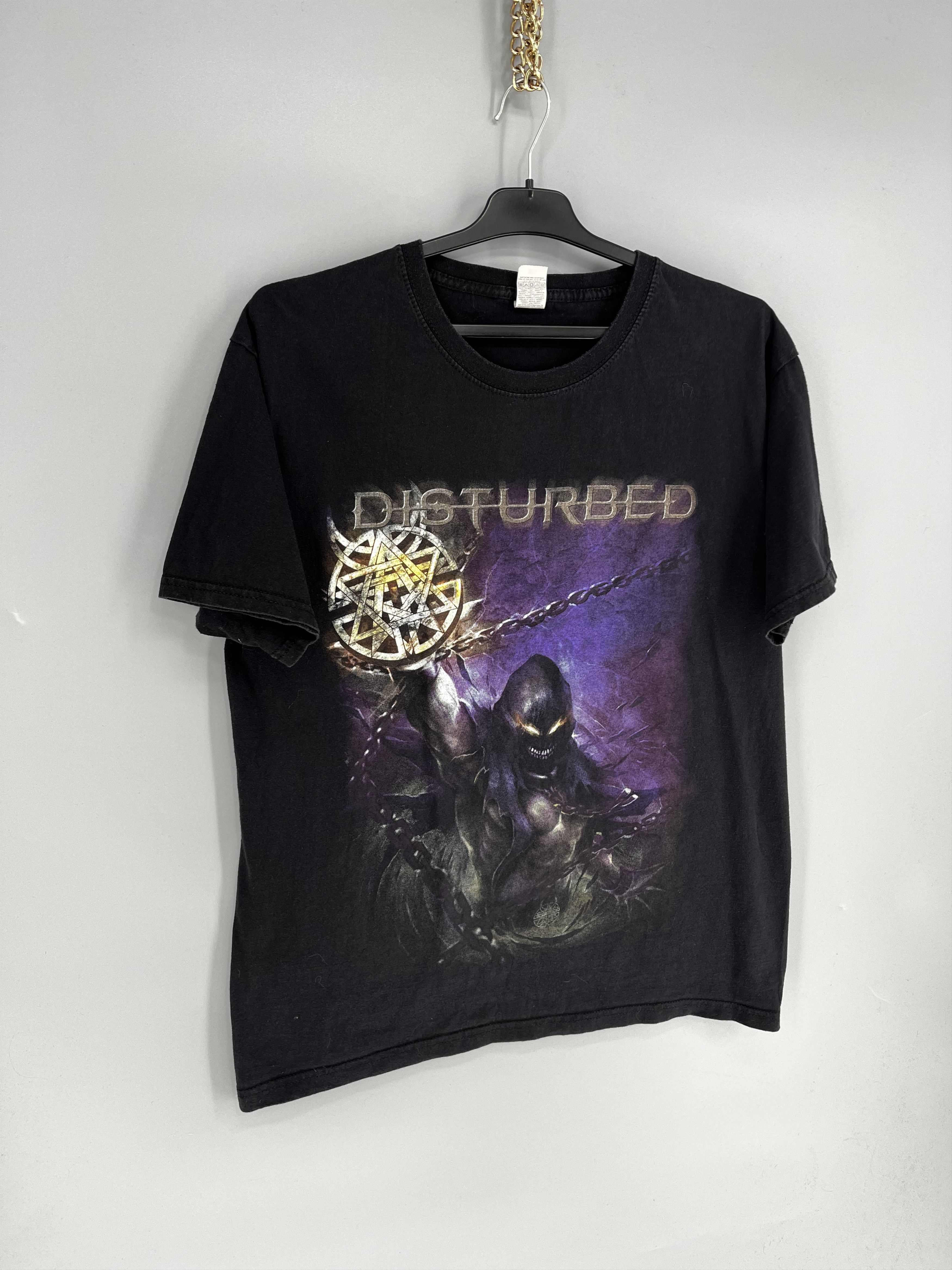 Band Tees Vintage Y2K Disturbed Metal Band Grunge Faded Double Sided Size US L / EU 52-54 / 3 - 2 Thumbnail