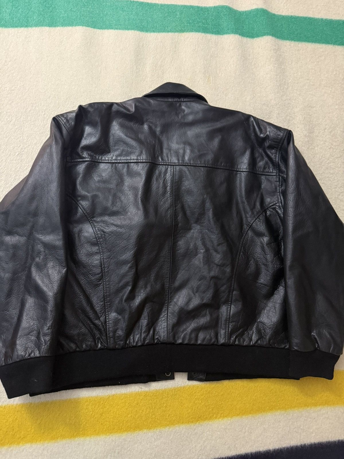 Vintage 90 A2 G1 Leather Military Black Bomber Flight Jacket