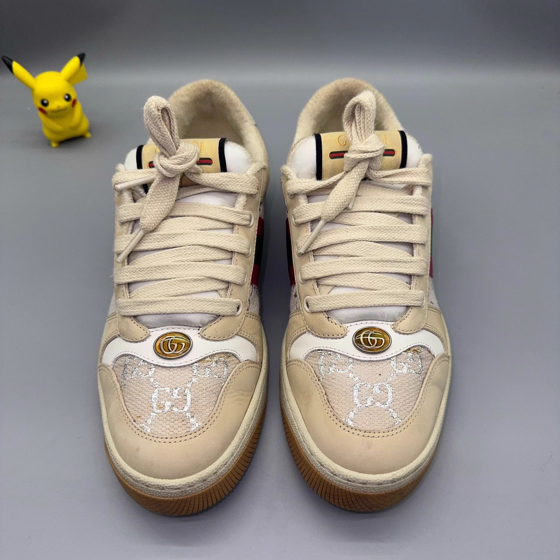 Gucci GUCCI Screener Distressed Beige Sneakers 38 Size US 7 / IT 37 - 2 Thumbnail