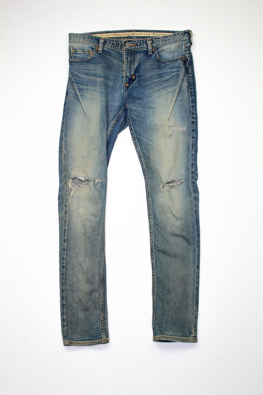 image of Number N Ine Damaged Jeans in Blue, Men's (Size 30)