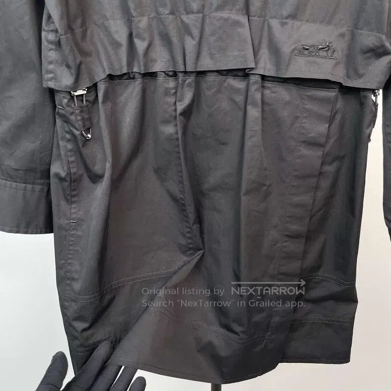 Hermes Hermes Black Carriage Embroidered Drawstring Shirt Dress Size XS / US 0-2 / IT 36-38 - 6 Thumbnail
