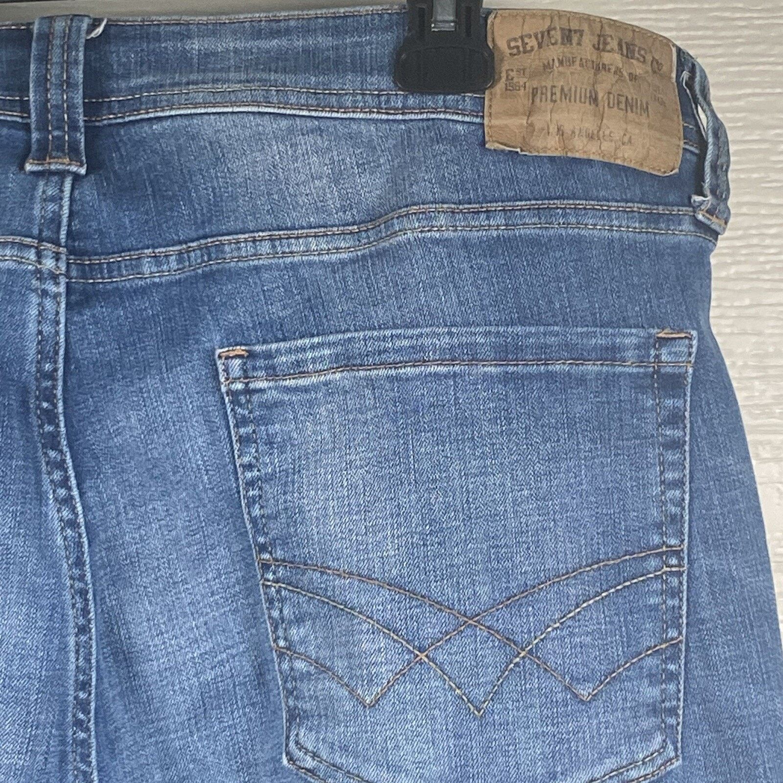 Seven 7 Seven7 Jeans Men’s (Fits 37x30) Straight Fit Medium Wash Size US 36 / EU 52 - 4 Thumbnail