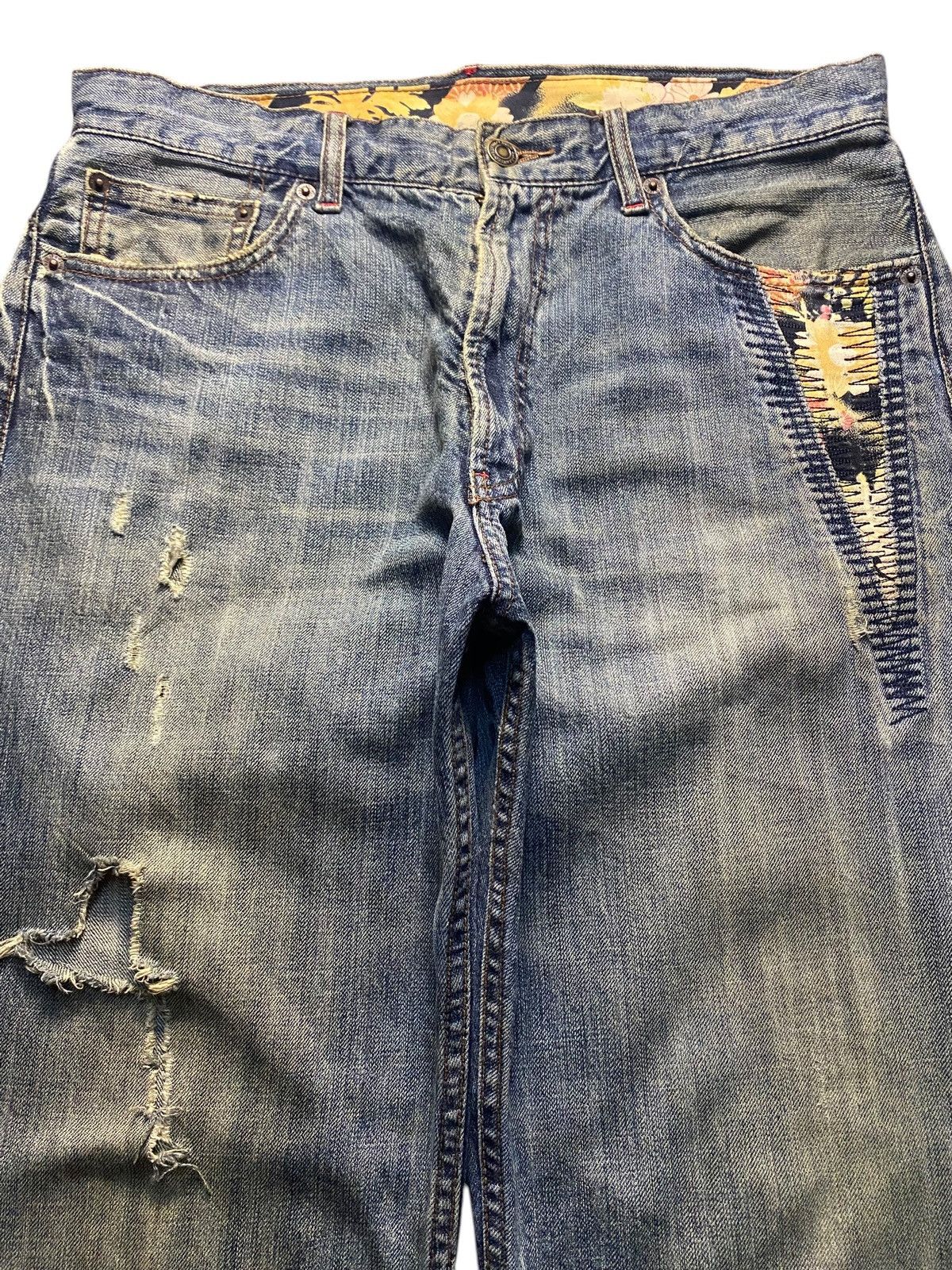 Japanese Brand Vintage Japanese Brand Embroidery Distressed Baggy Jeans Size US 32 / EU 48 - 3 Thumbnail