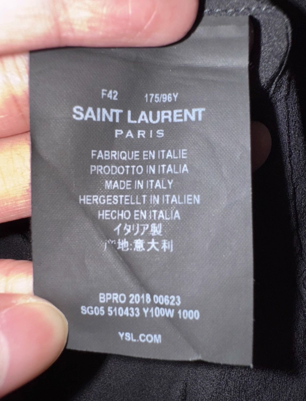 Saint Laurent Paris Saint Laurent (SLP) 18FW Matte Silk Satin Basic Black Shirt Size US XS / EU 42 / 0 - 7 Thumbnail