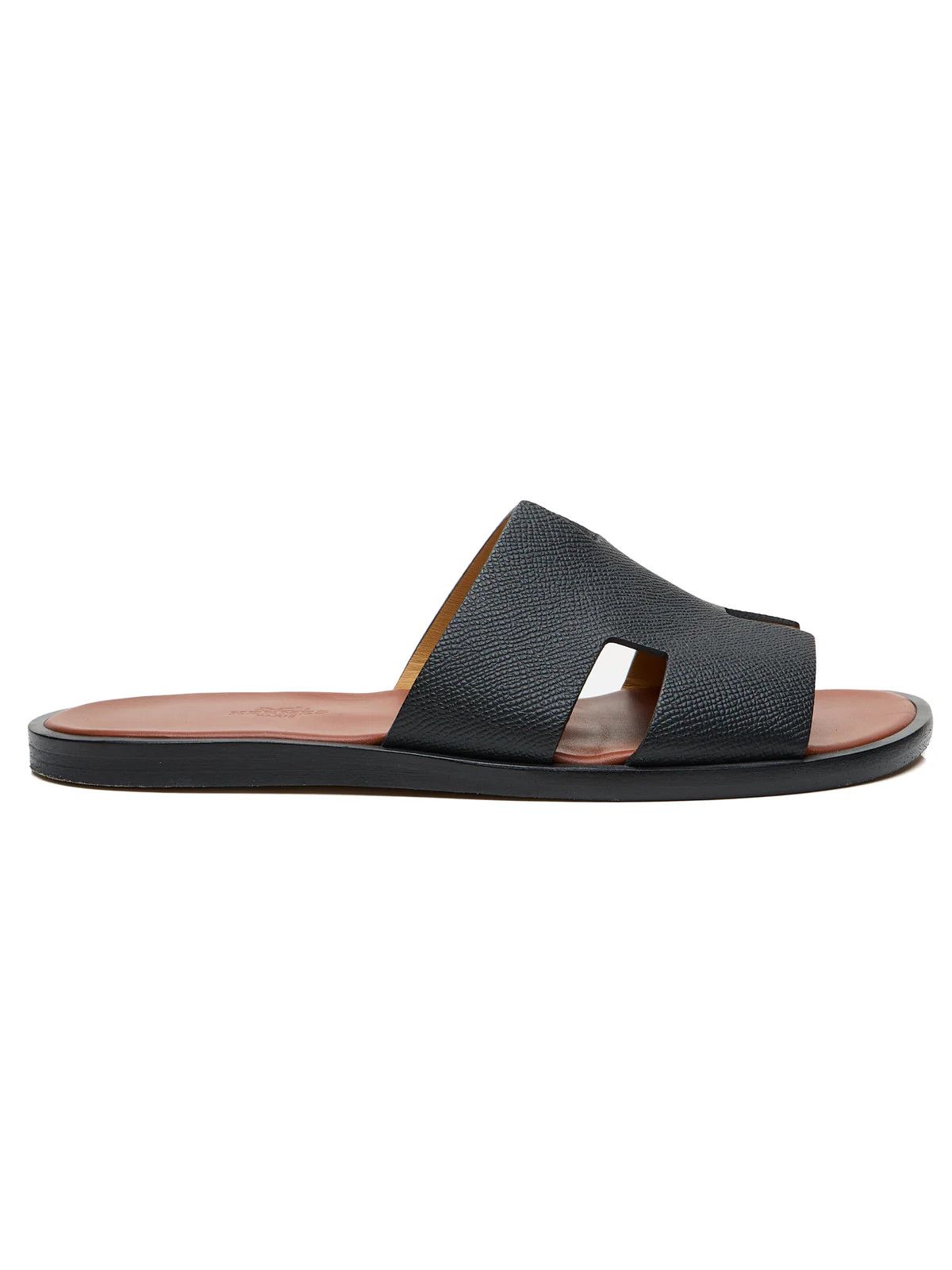 HERMES Izmir Black EpsomLeather Calfskin Sandals