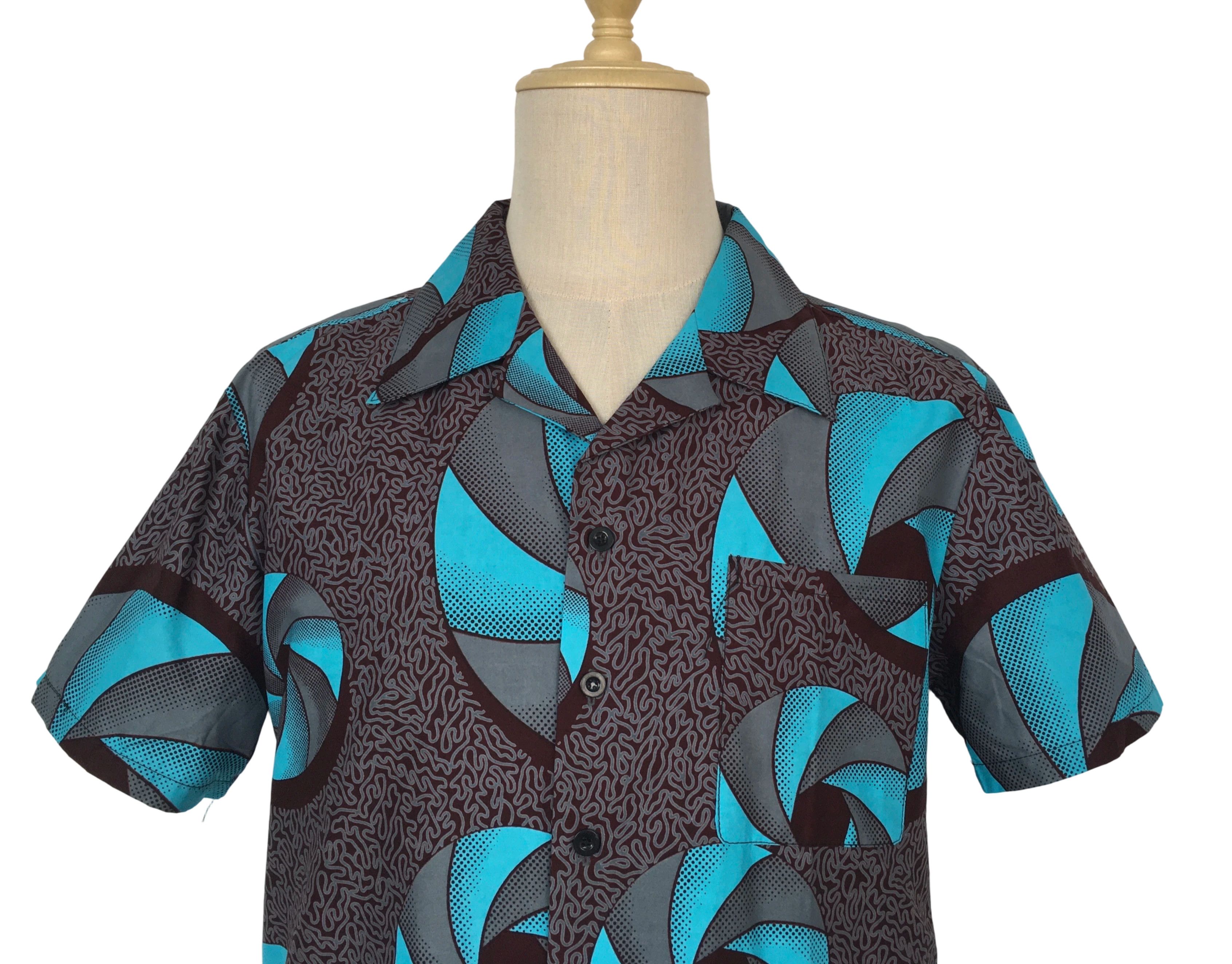 Other African Wax Print Men Shirt Short Sleeves Summer Size US M / EU 48-50 / 2 - 4 Thumbnail