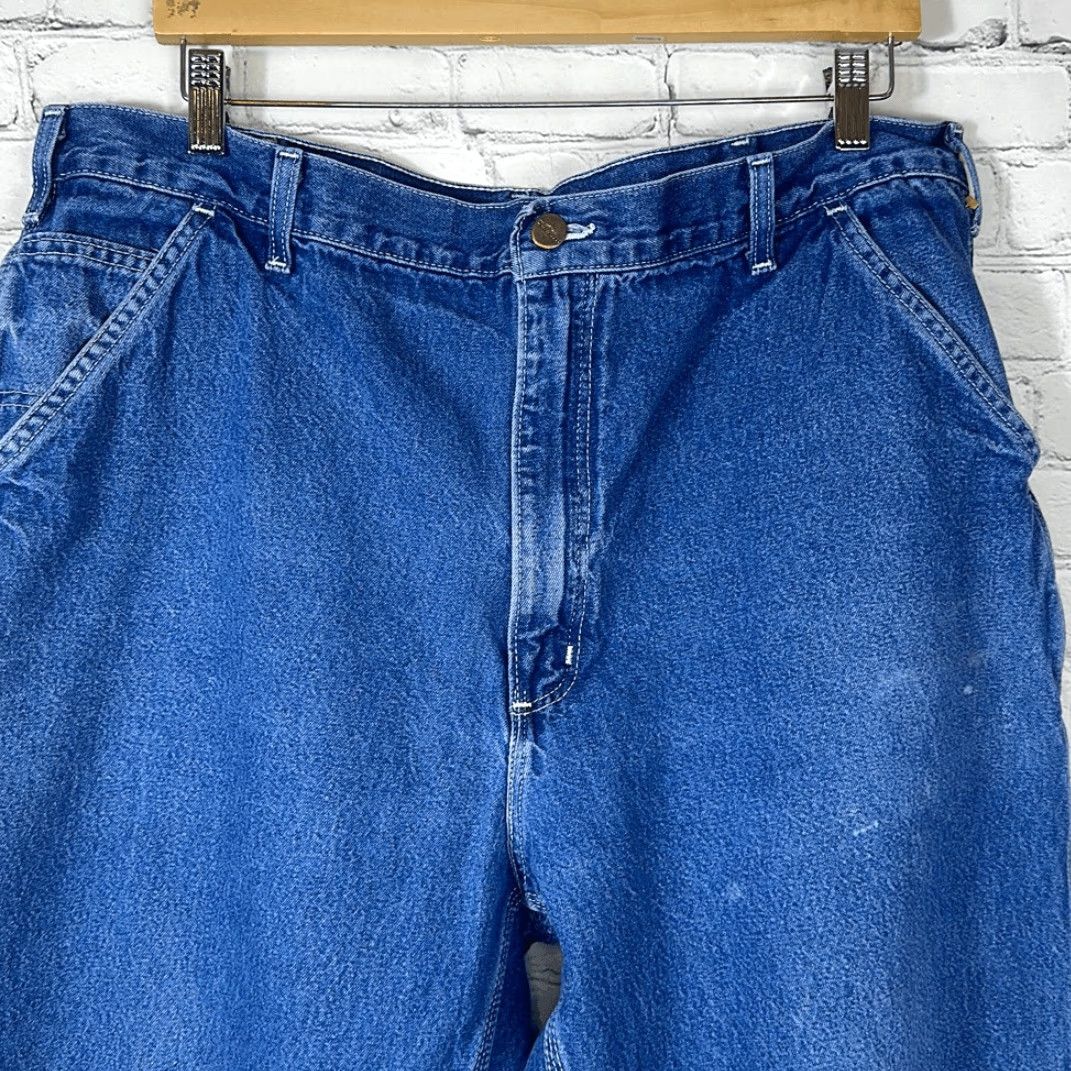 Carhartt VINTAGE Carhartt Dungaree Fit Mens Carpenter Jeans W40 L34 Blue Straight Jeans Mens Size US 40 / EU 56 - 2 Thumbnail