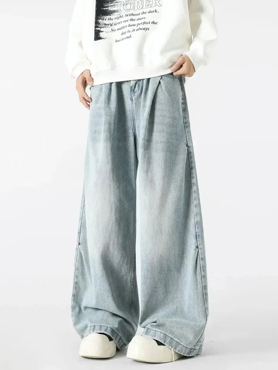 Japanese Brand Retro loose wide leg slightly flared jeans Size US 32 / EU 48 - 1 Thumbnail