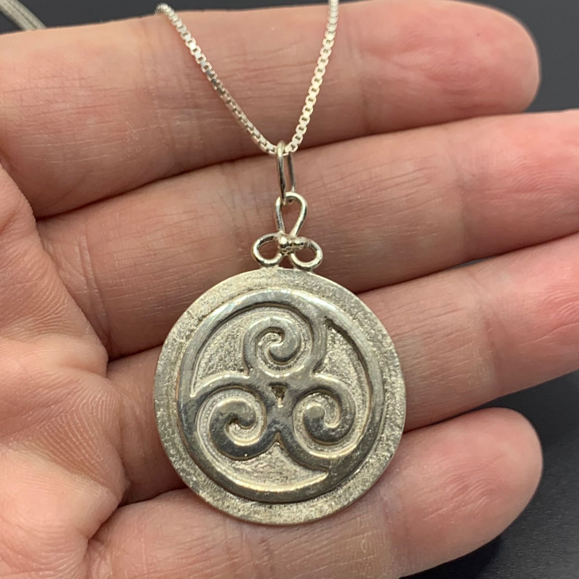 Other Sterling Silver 925 Handmade Triskele Spiral Circle Pendant Size ONE SIZE - 6 Thumbnail