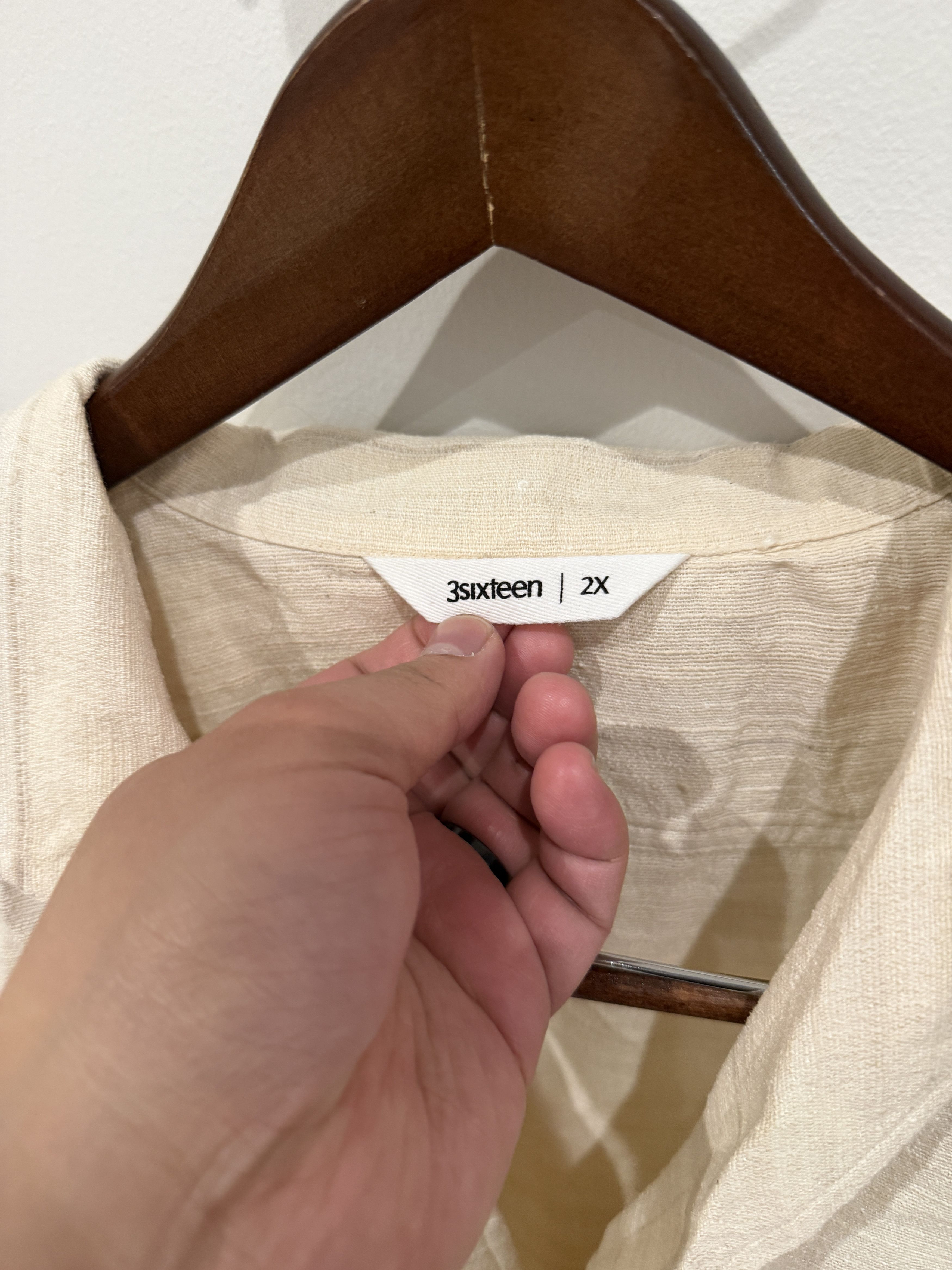 3sixteen 3Sixteen Leisure Shirt Ivory Handloom Silk 2XL Size US XXL / EU 58 / 5 - 3 Thumbnail