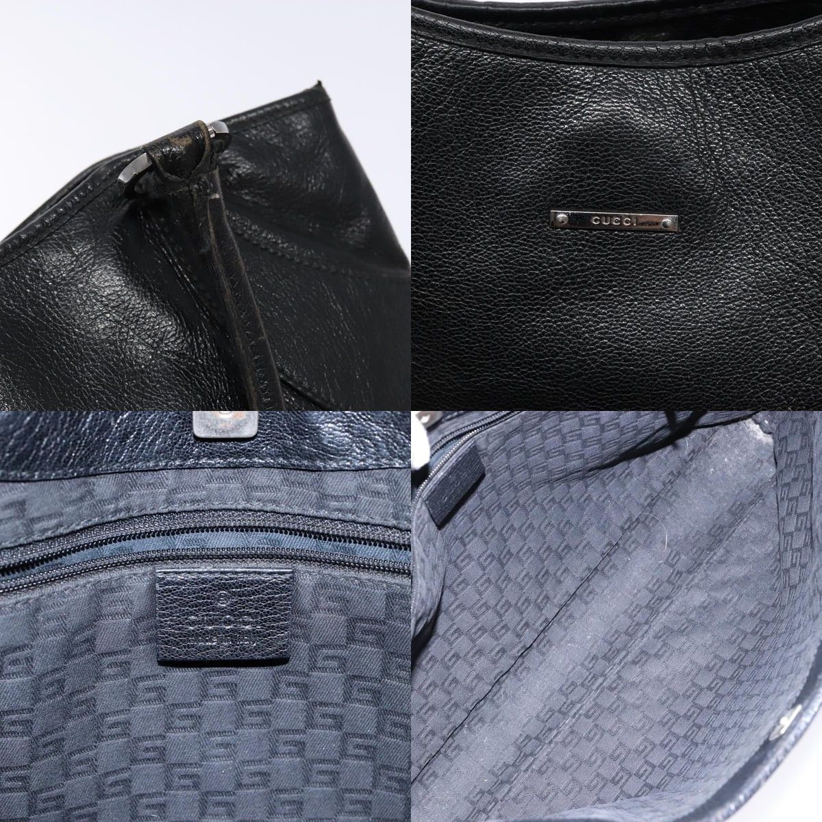 Gucci GUCCI Tote Bag Leather Black Silver Size ONE SIZE - 11 Thumbnail