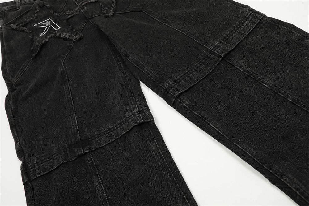 Vintage Men's American street loose patch embroidered jeans Size US 32 / EU 48 - 4 Thumbnail