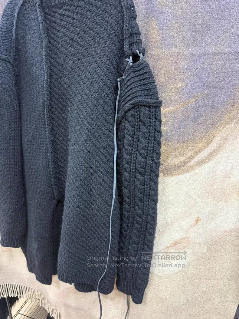 Yohji Yamamoto YOHJI YAMAMOTO Patchwork Sheepskin Cropped Knit Sweater Size US M / EU 48-50 / 2 - 6 Thumbnail