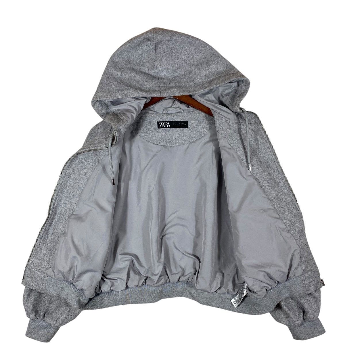 Zara Zara Hoodie Wool Zipper Jacket XS Size (Fit XL) Grey Colour Size XS / US 0-2 / IT 36-38 - 8 Thumbnail
