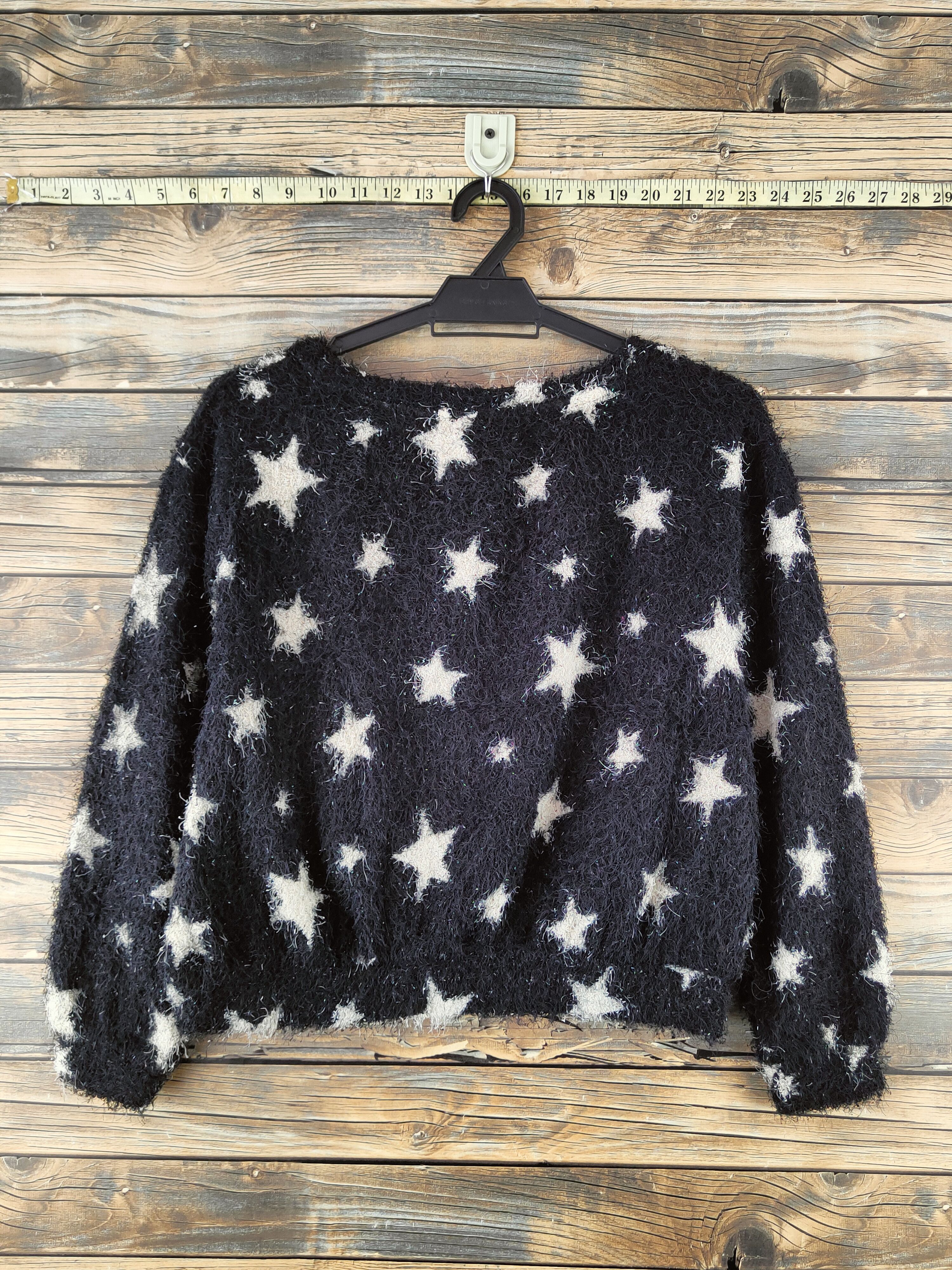 Japanese Brand DL Nice Claup star White Fur shaggy Mohair Knitwear #46-922 Size S / US 4 / IT 40 - 7 Thumbnail
