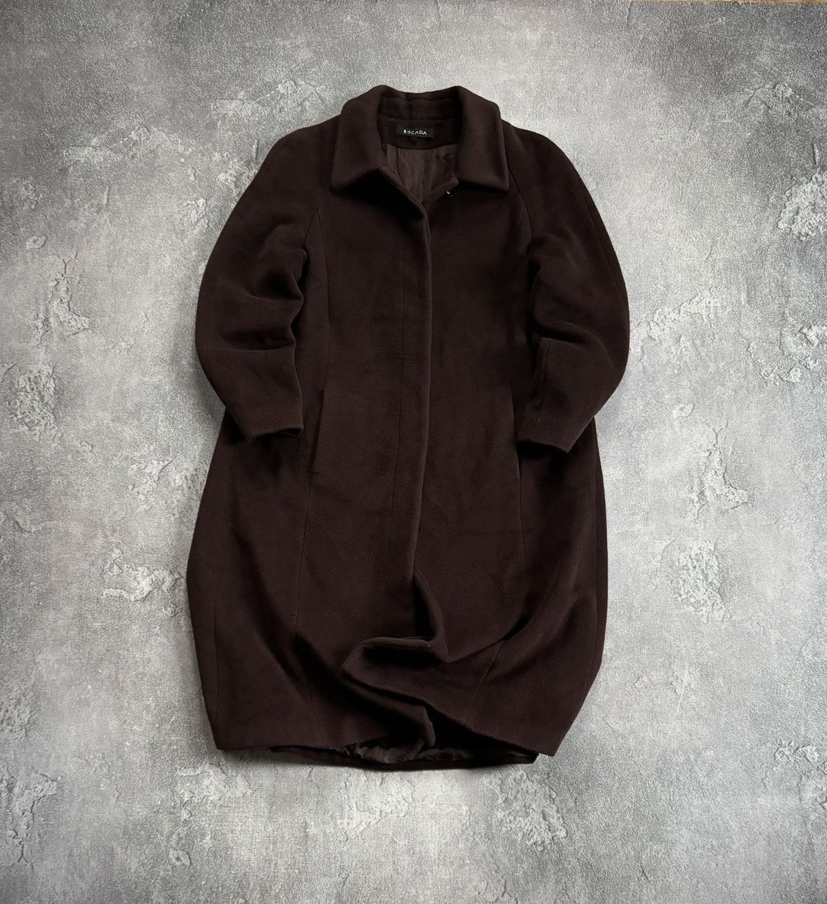 Escada Escada 42size Retro vintage brown wool coat long jacket 00s Size M / US 6-8 / IT 42-44 - 1 Thumbnail