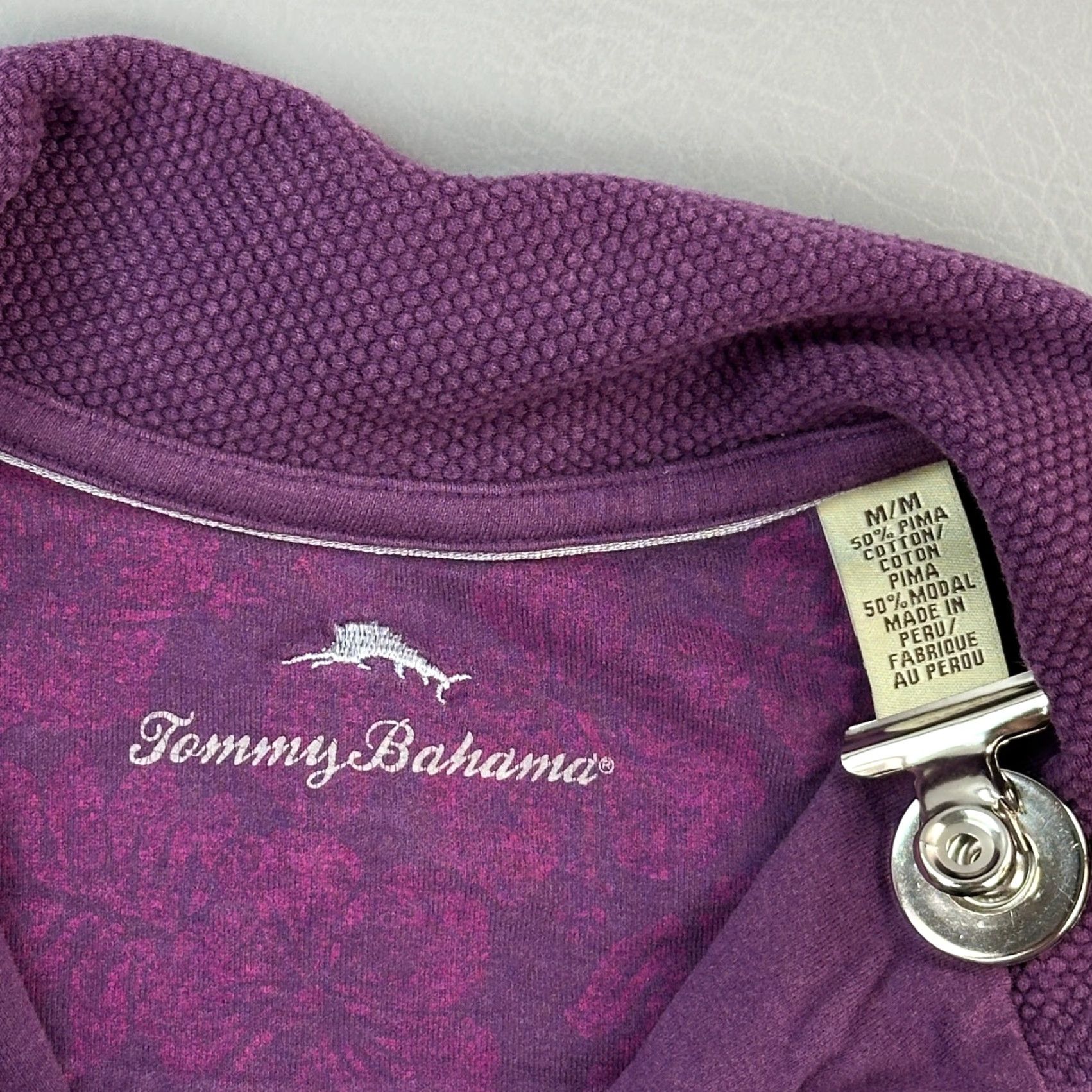 Tommy Bahama Tommy Bahama Pullover Mens M Pima Modal Lightweight 1/4 Zip Golf Sweater Long Sleeve Mock Neck Purple Embroidered Logo Zipper Casual Travel Size US M / EU 48-50 / 2 - 6 Thumbnail