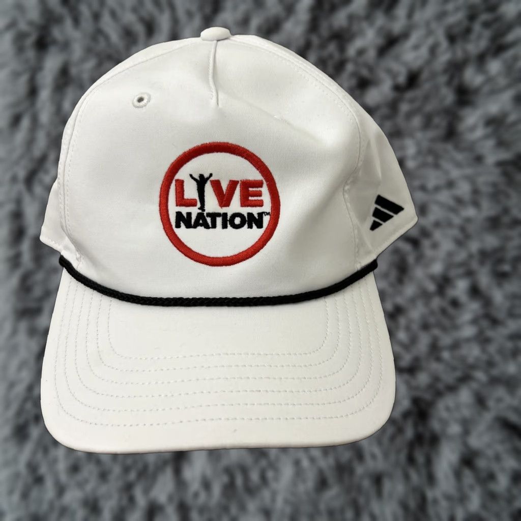 Adidas Adidas Live Nation Hat Cap Snap Back Mens One Size White 3-Stripes Size ONE SIZE - 1 Thumbnail