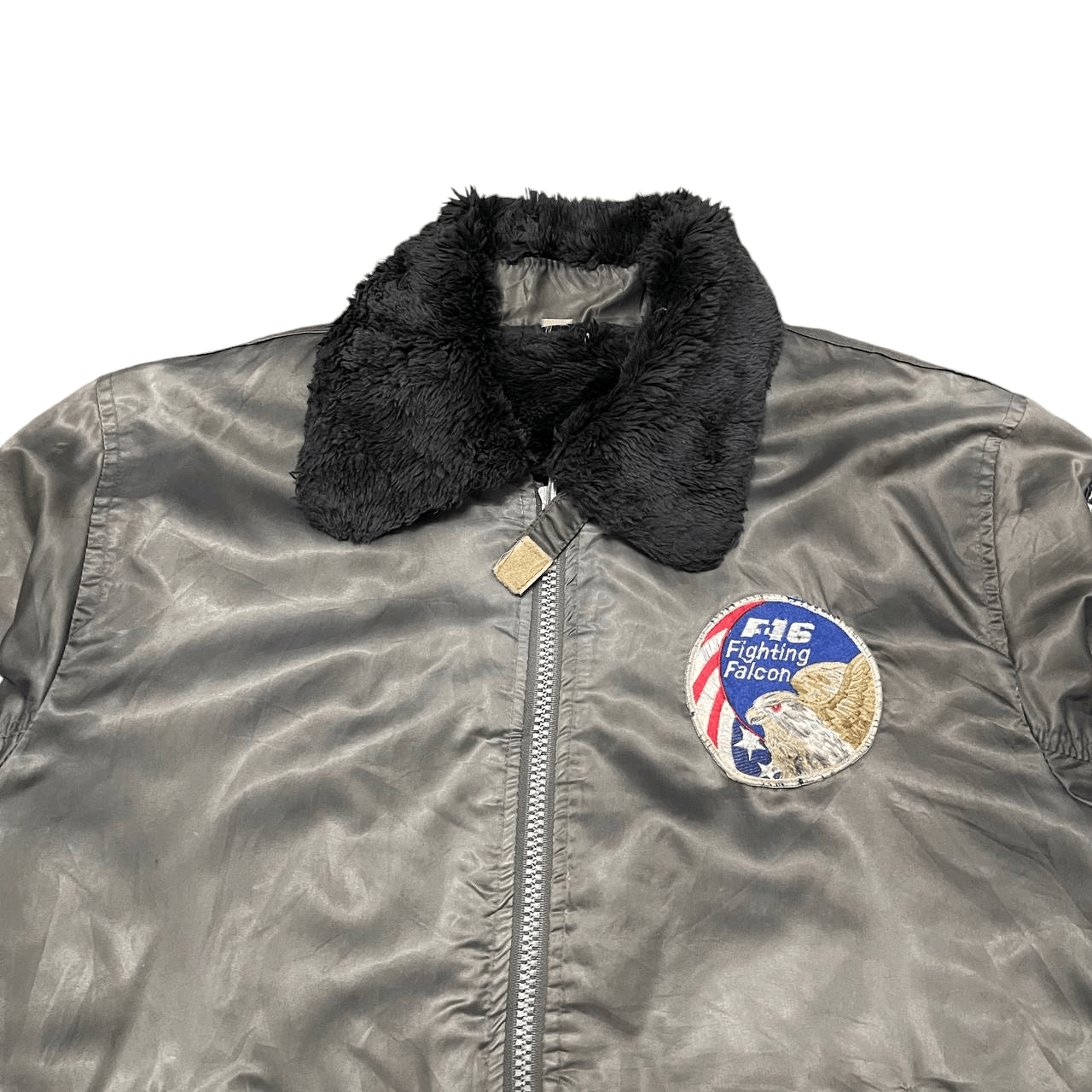 Vintage Vintage Fighting Falcon F16 Flying Military Bomber Jacket Size US M / EU 48-50 / 2 - 2 Thumbnail