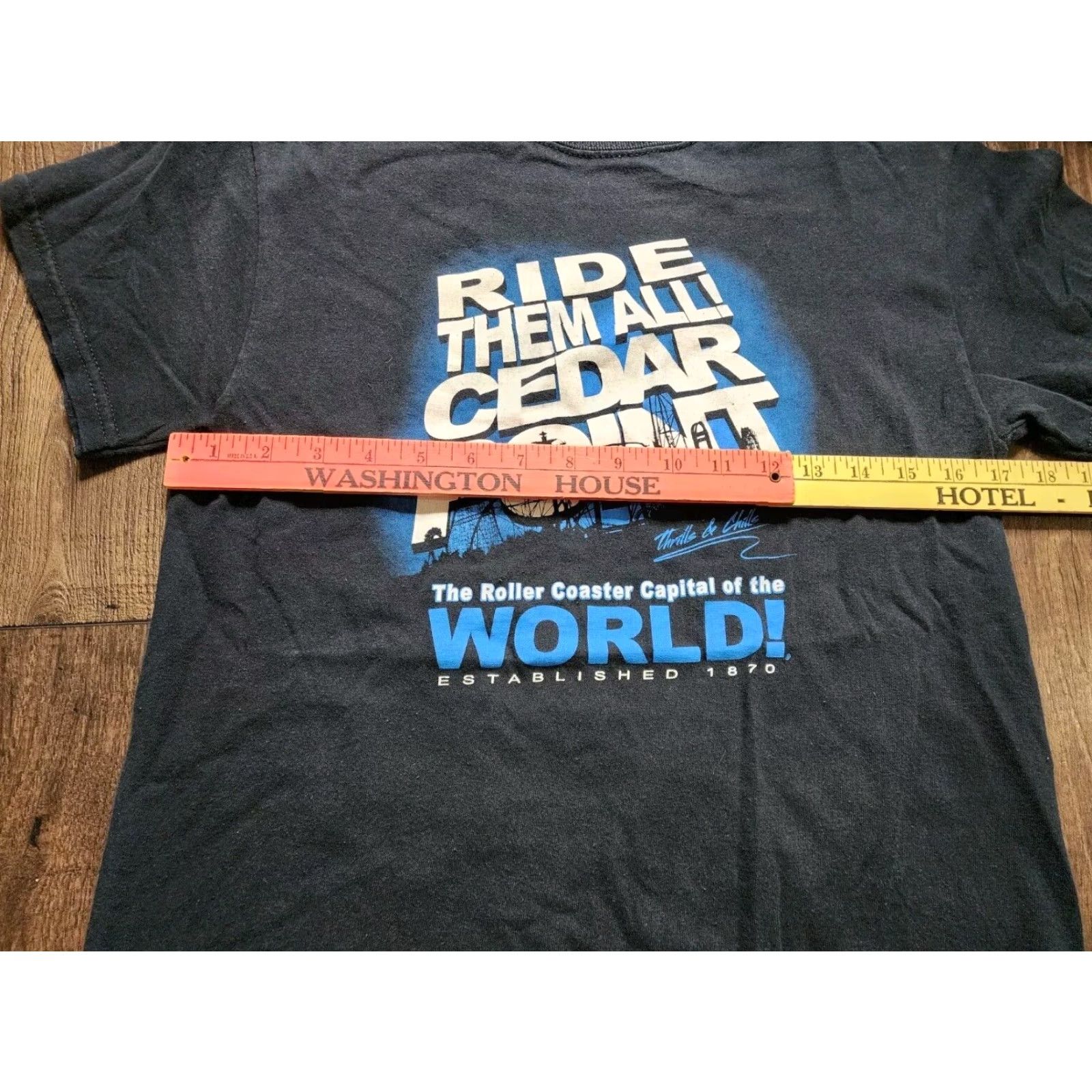 Gildan VINTAGE Gildan Cedar Point T Shirt Double Sided Short Sleeve Adult Small Black Vintage Theme Cedar Point Gatekeeper Roller Mens S Size US S / EU 44-46 / 1 - 3 Thumbnail