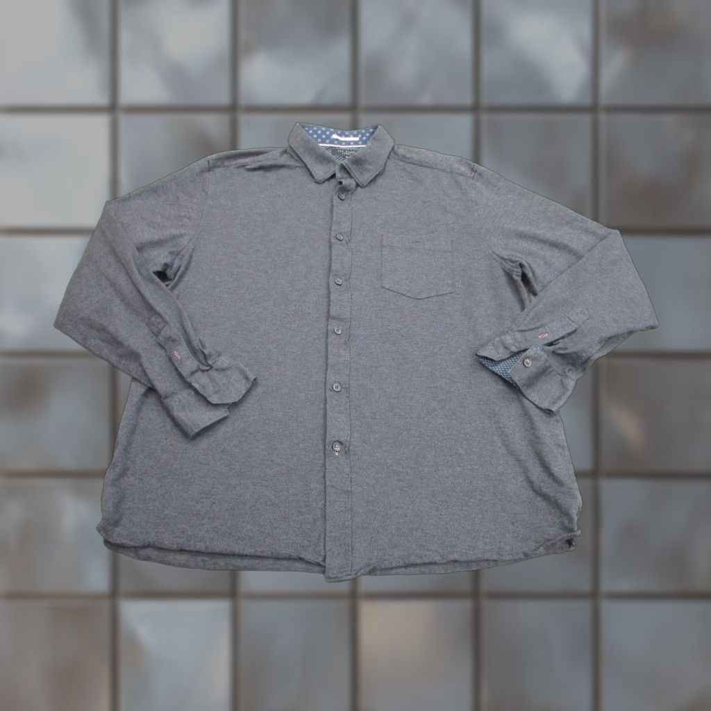 Ted Baker Ted Baker Shirt Mens XL Gray Long Sleeve Button Front Cotton Casual Dressy Size US XXL / EU 58 / 5 - 1 Thumbnail