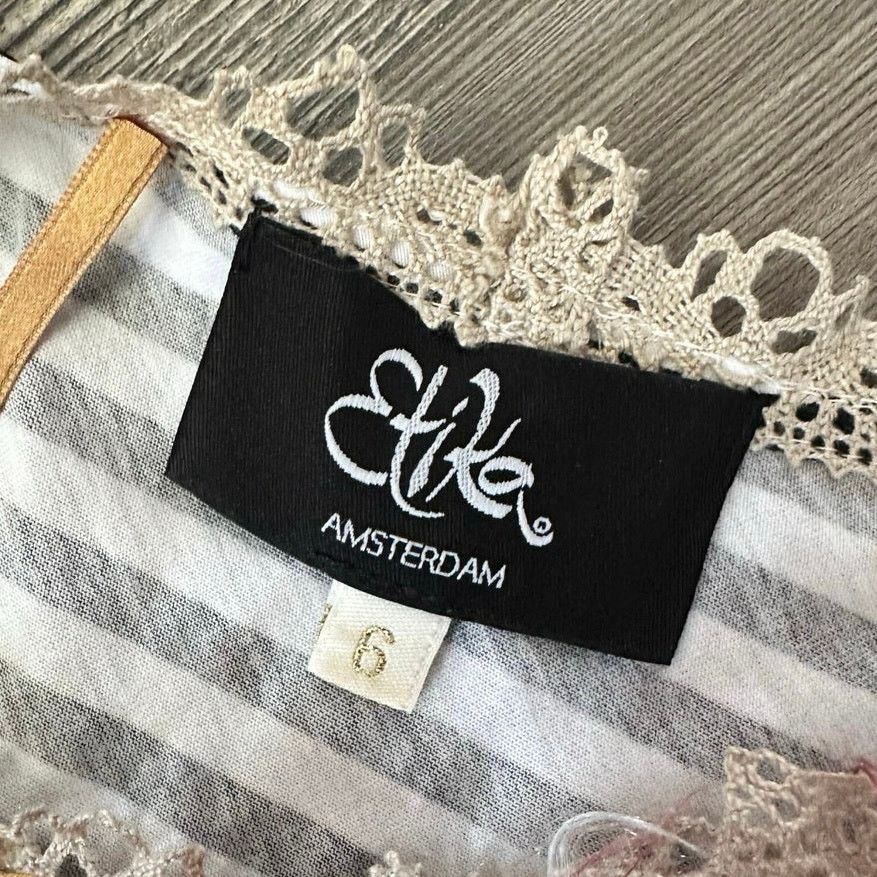 Other etika black andehite striped floral flower design shirt Size M / US 6-8 / IT 42-44 - 3 Thumbnail