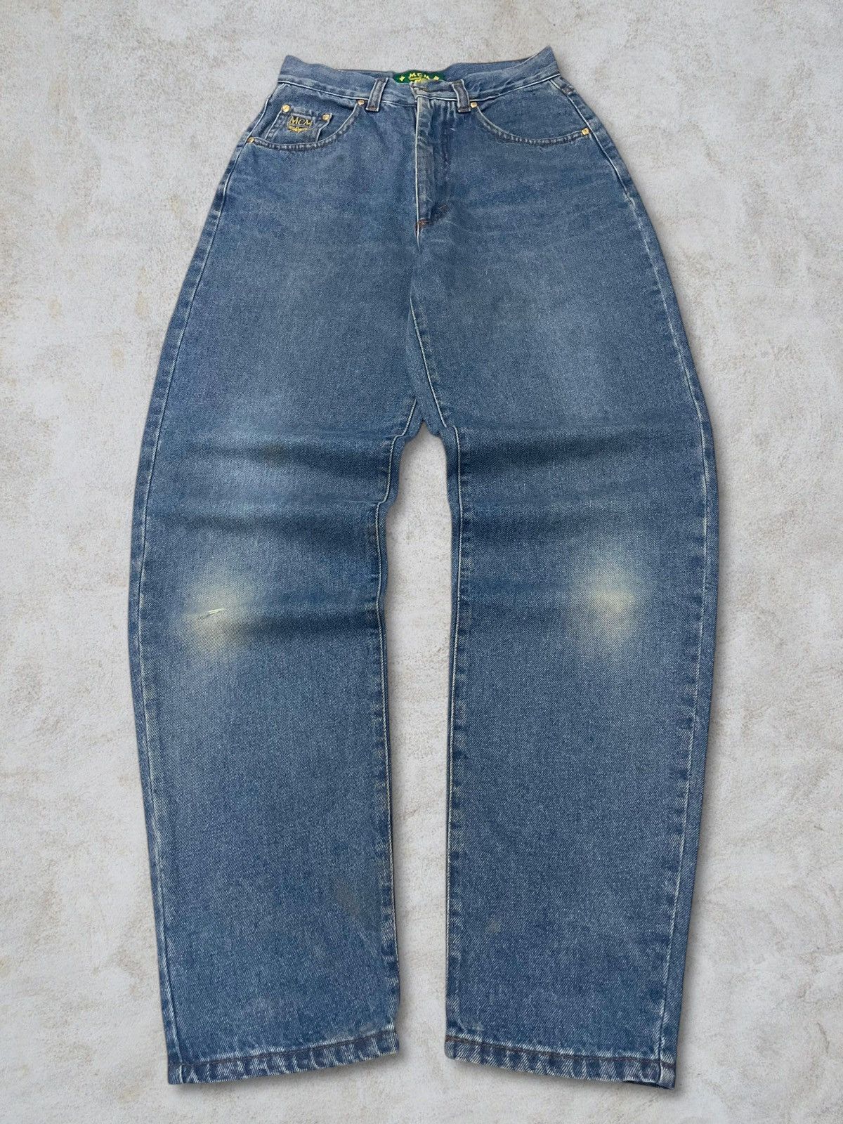 MCM MCM Embroidery Logo High Waist Gold Plate Button Blue Jeans Size 28" / US 6 / IT 42 - 1 Thumbnail