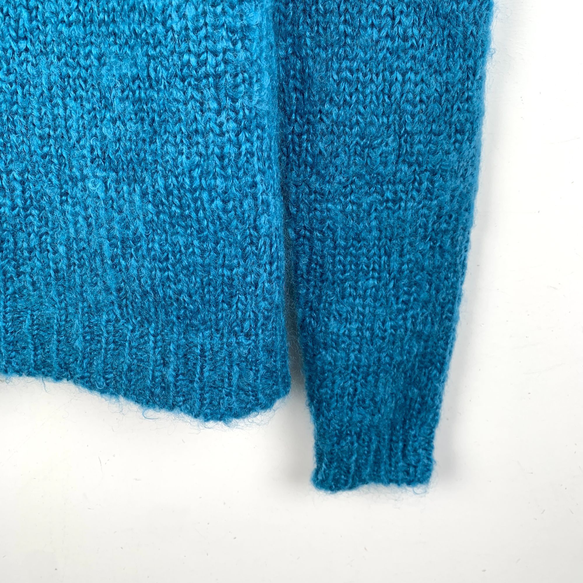 Max Mara MaxMara Blue Mohair Round-Neck Long-Sleeved Knitted Sweater Size S / US 4 / IT 40 - 4 Thumbnail