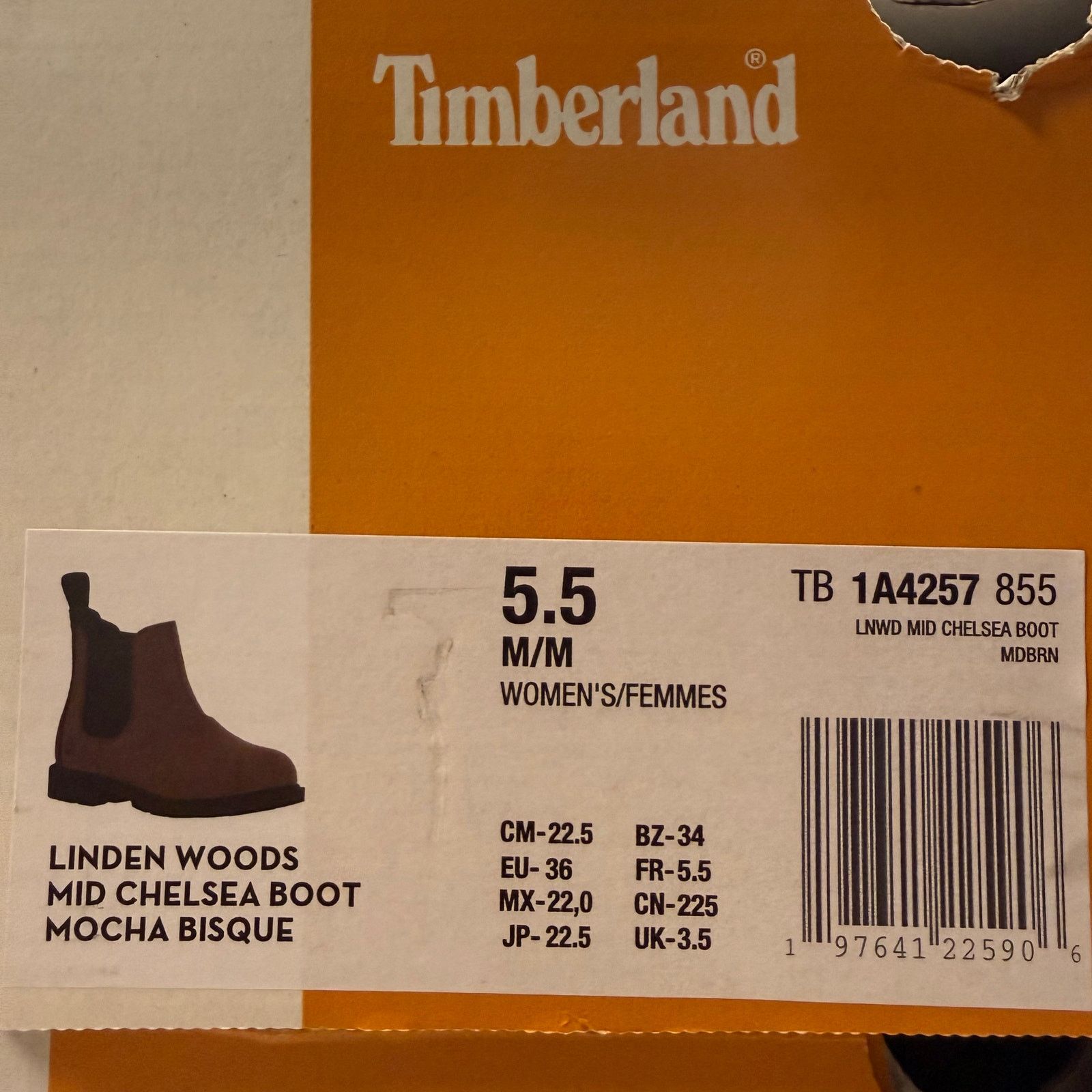 Timberland TIMBERLAND WOMEN'S 5.5 LINDEN WOODS MID CHELSEA BOOT MOCHA Size US 5.5 / IT 35.5 - 8 Thumbnail