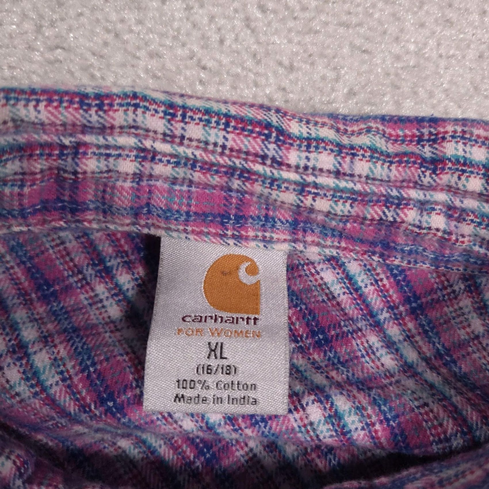 Carhartt Carhartt Womens XL Purple Plaid Button Front Flannel Long Sleeve Shirt Top Size XL / US 12-14 / IT 48-50 - 5 Thumbnail