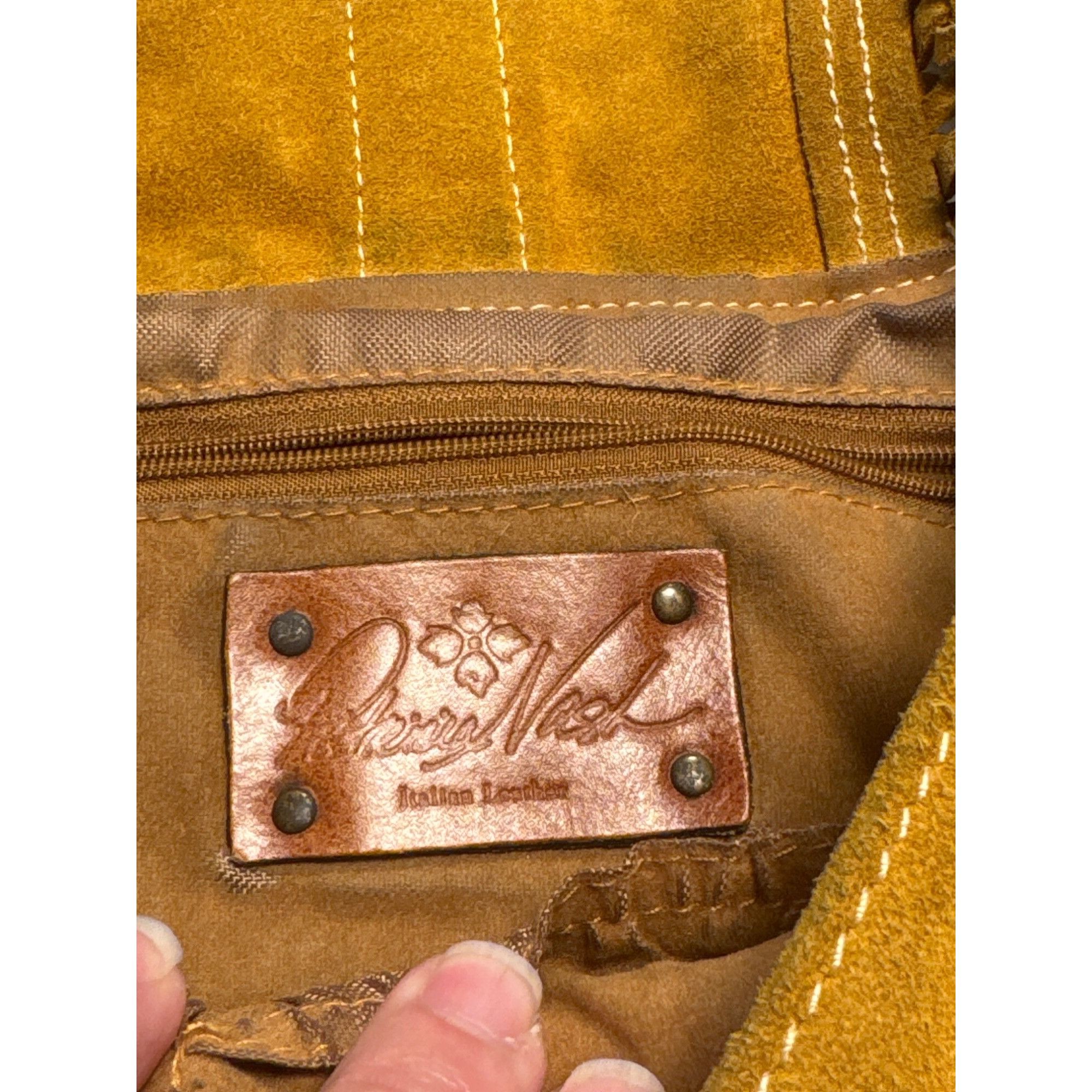 Patricia Nash Patricia Nash Womens Brown Leather Suede Hobo Shoulder Bag S Size ONE SIZE - 9 Thumbnail