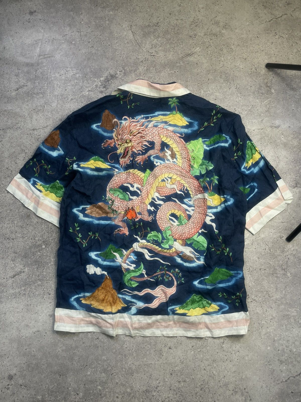 Casablanca Casablanca Tennis Club Island Dragon Printed Linen Shirt Size US L / EU 52-54 / 3 - 2 Thumbnail
