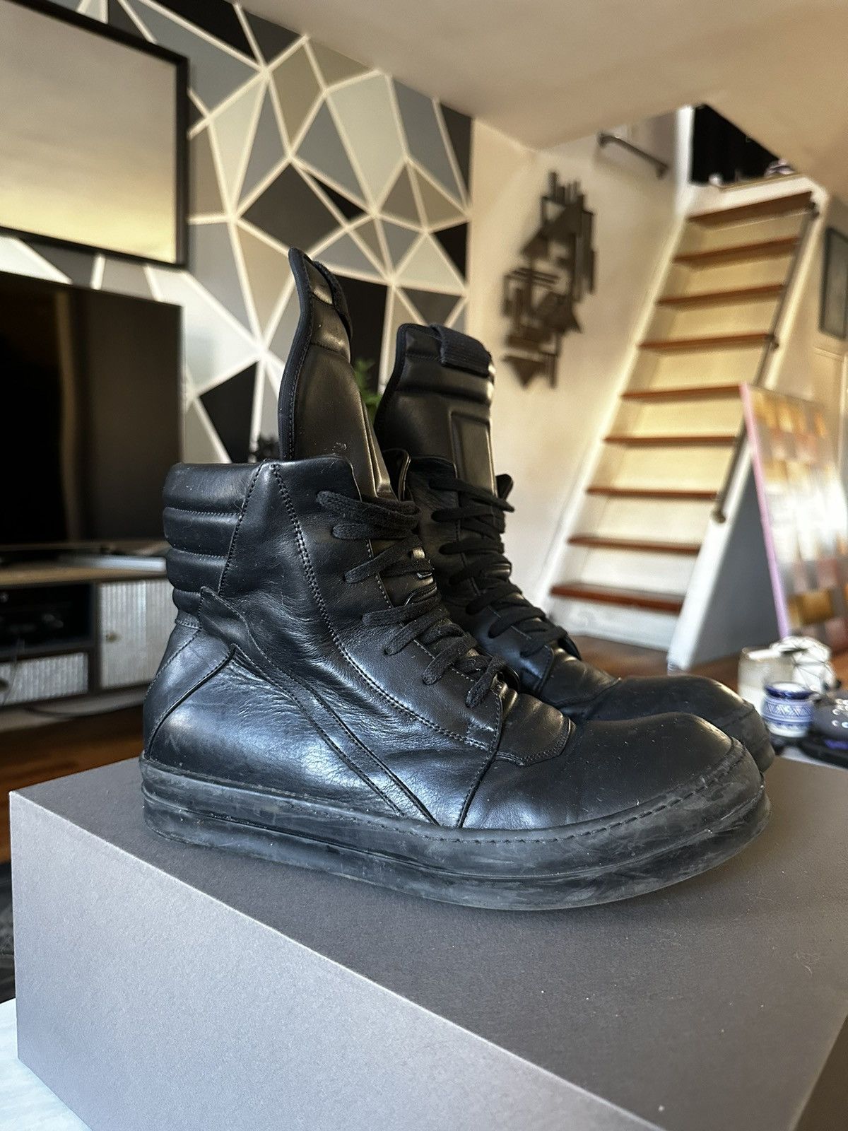 Rick Owens Rick Owens black geobasket 41.5 | Grailed