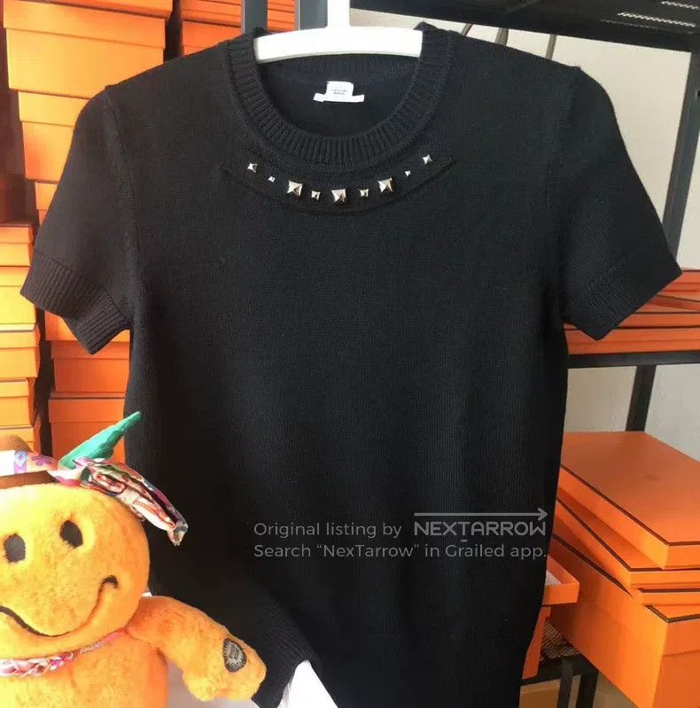 Hermes Hermes Ladies' top 001 black short-sleeve knit sweater, ca Size XS / US 0-2 / IT 36-38 - 3 Thumbnail