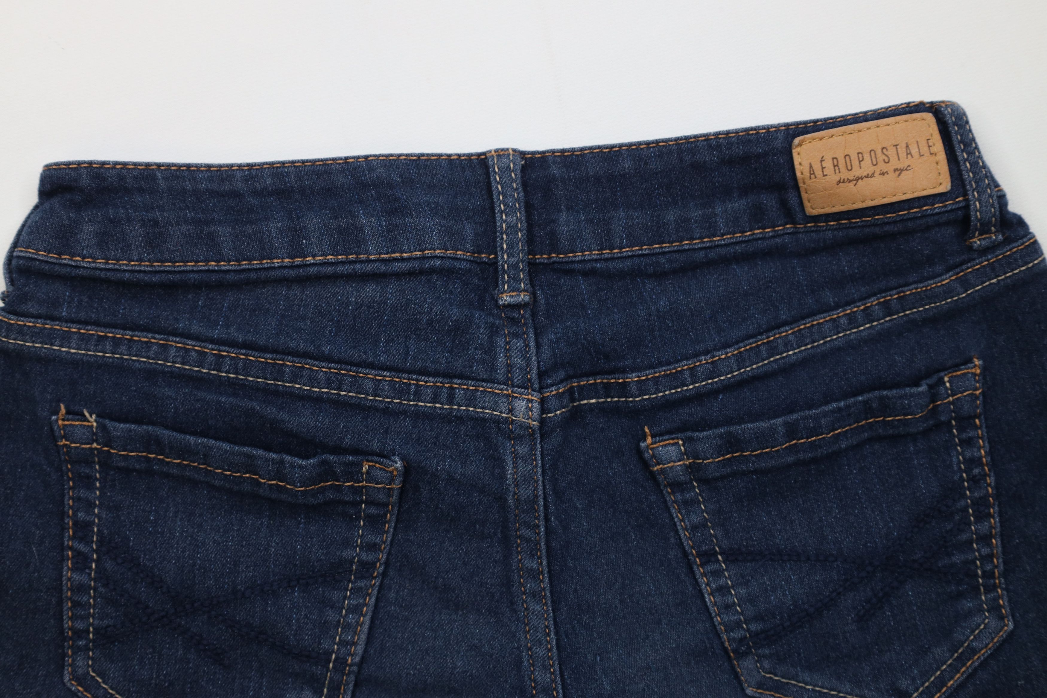 Aeropostale Vintage Y2K Aeropostale Mini Micro Cuffed Denim Shorts Blue Size 24" / US 00 / IT 34 - 11 Thumbnail