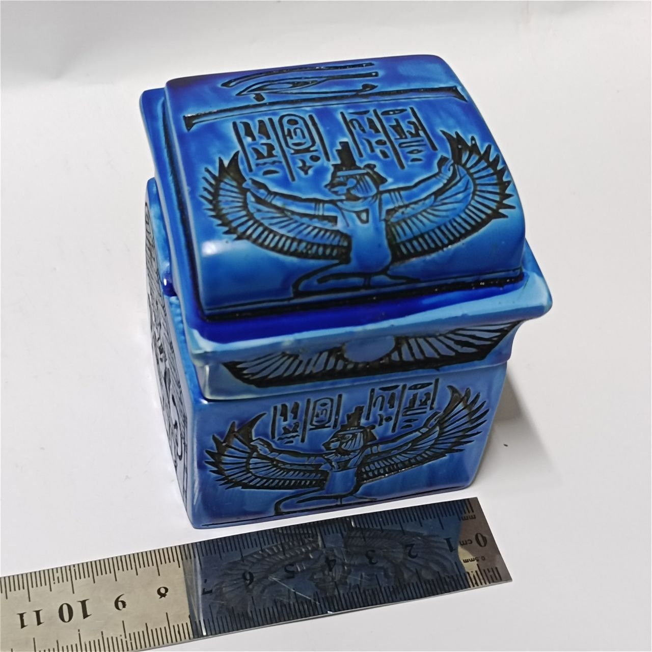 Other Egyptian Canopic Jars Set Pharaonic Resin Box Hieroglyphs Size ONE SIZE - 9 Thumbnail