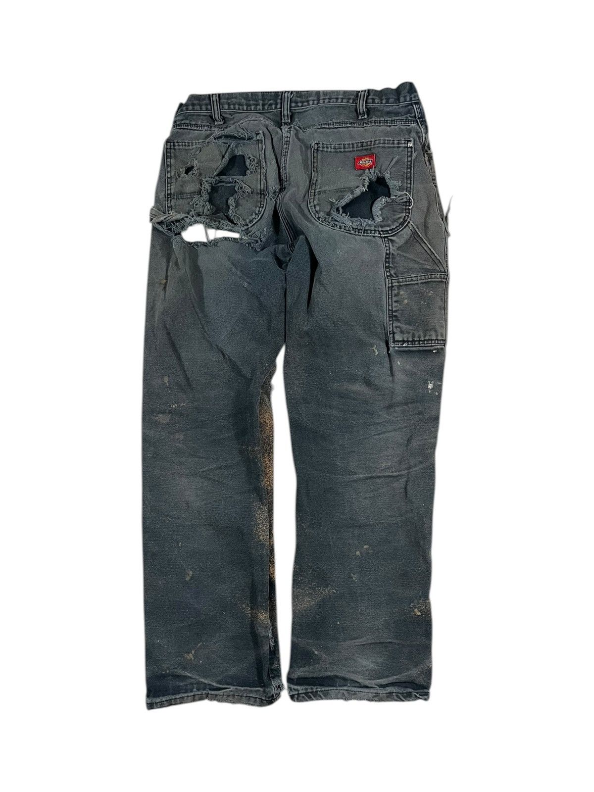 Dickies Vintage Dickies Canvas Work Pants Faded Distressed Black Size US 34 / EU 50 - 2 Thumbnail