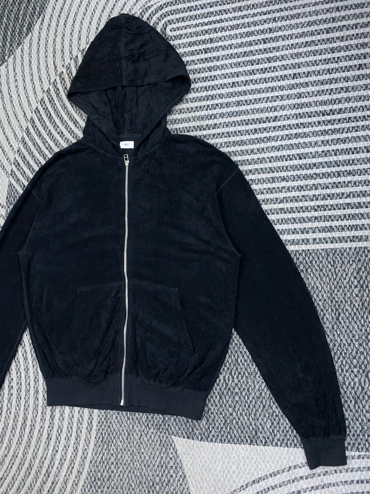 Ron Herman Vintage Ron Herman HRC Rare Black Velvet Zip-Up Hoodies Size US M / EU 48-50 / 2 - 4 Thumbnail