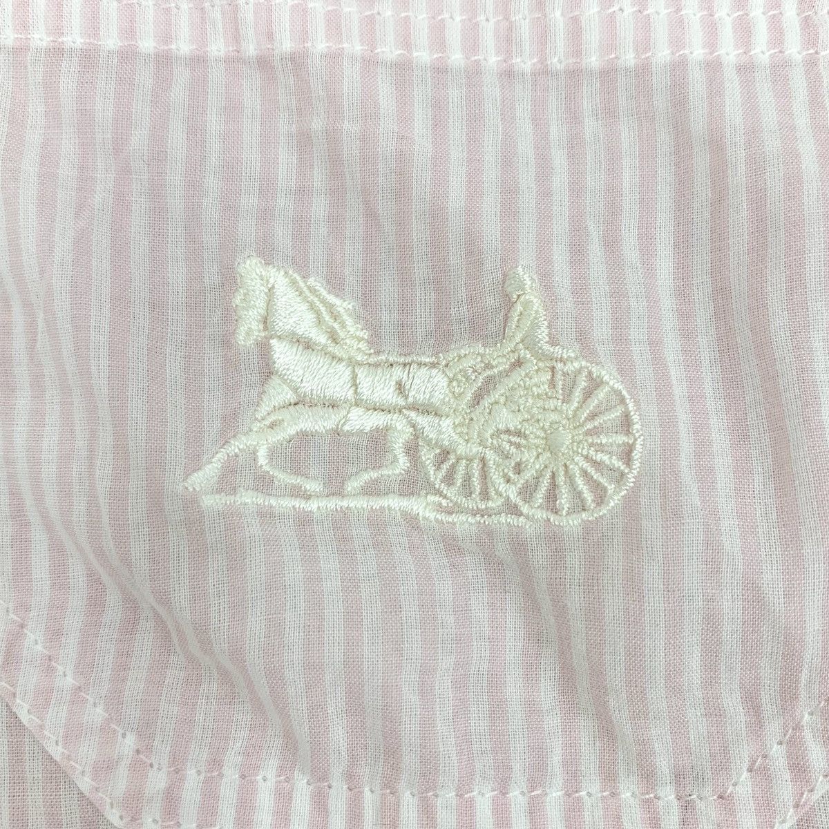 Celine Celine Pink Striped Carriage Long Sleeve Shirt K26WX Size S / US 4 / IT 40 - 5 Thumbnail