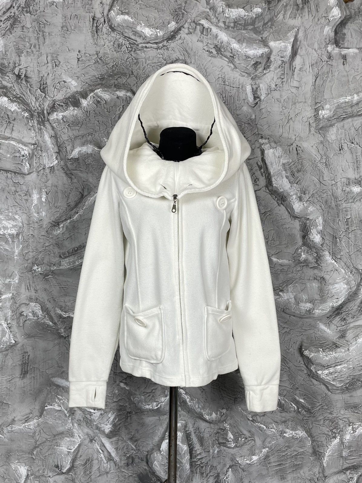 Japanese Brand Y2K Huuuge Hood Huge Buttons Hoodie LGB Japanese Style Size US M / EU 48-50 / 2 - 1 Thumbnail