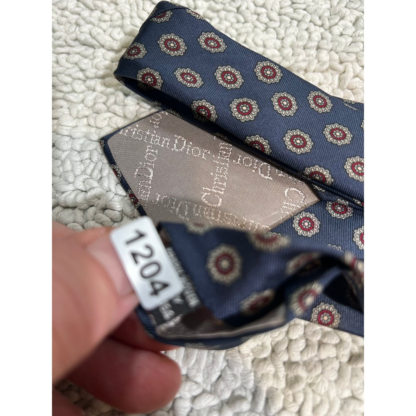 Christian Dior Monsieur Christian Dior 100% Silk Tie Italian Fabric Made USA Vintage Size ONE SIZE - 10 Thumbnail