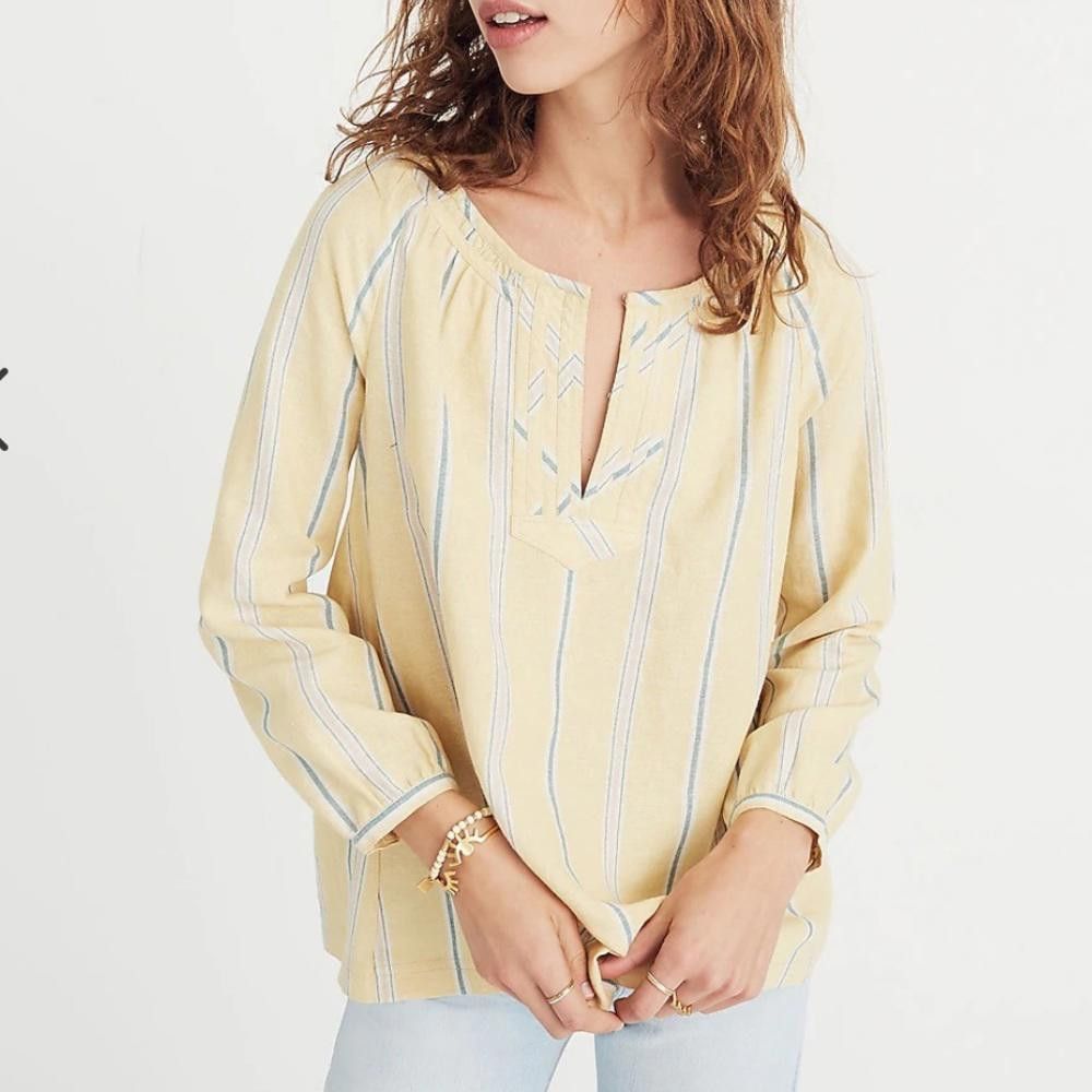 Madewell Madewell l NWT Tie-Back Peasant Top in Atlantic Stripe XS Size XS / US 0-2 / IT 36-38 - 11 Thumbnail