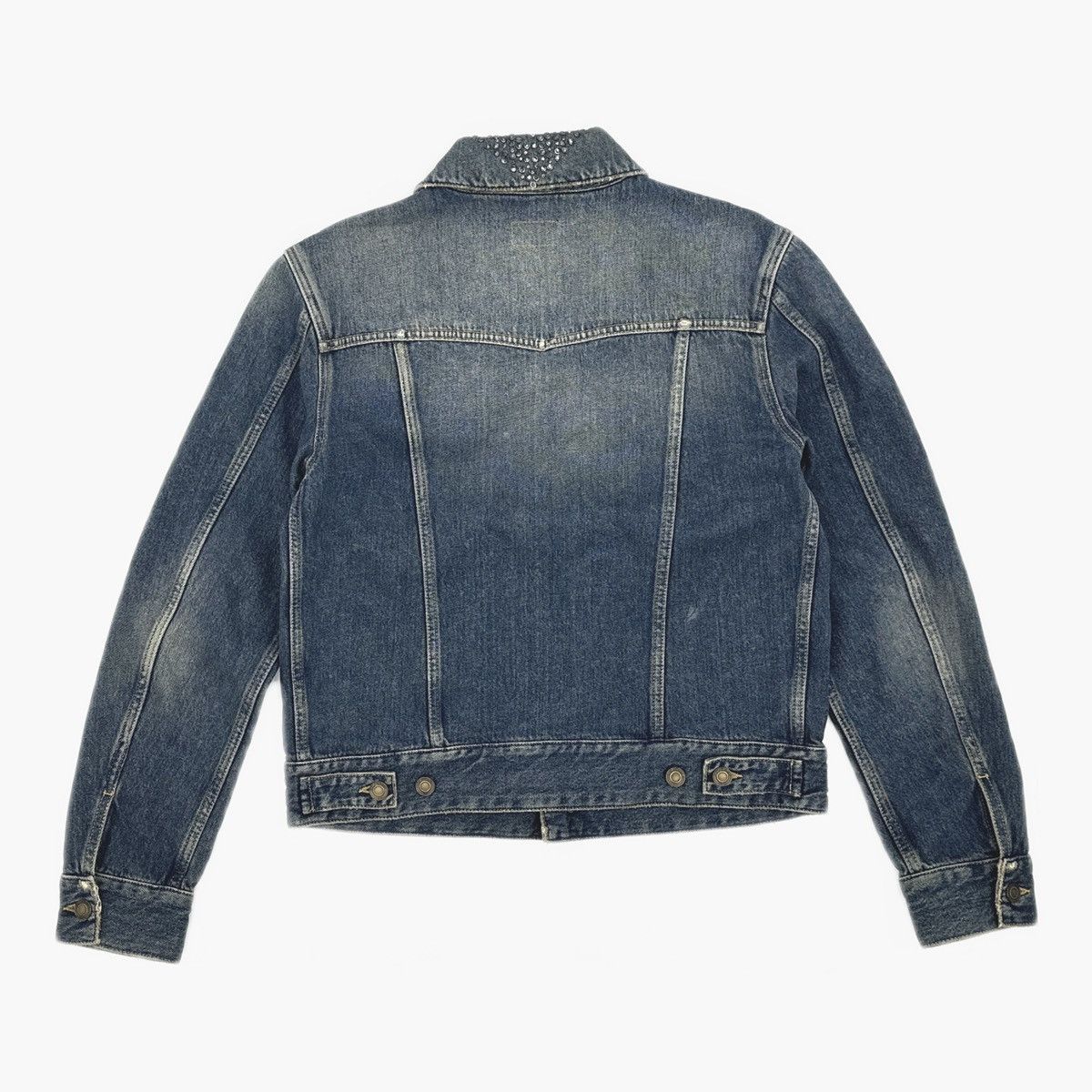 Saint Laurent Paris Saint Laurent Paris studded distressed blue denim Jacket Size US M / EU 48-50 / 2 - 2 Thumbnail