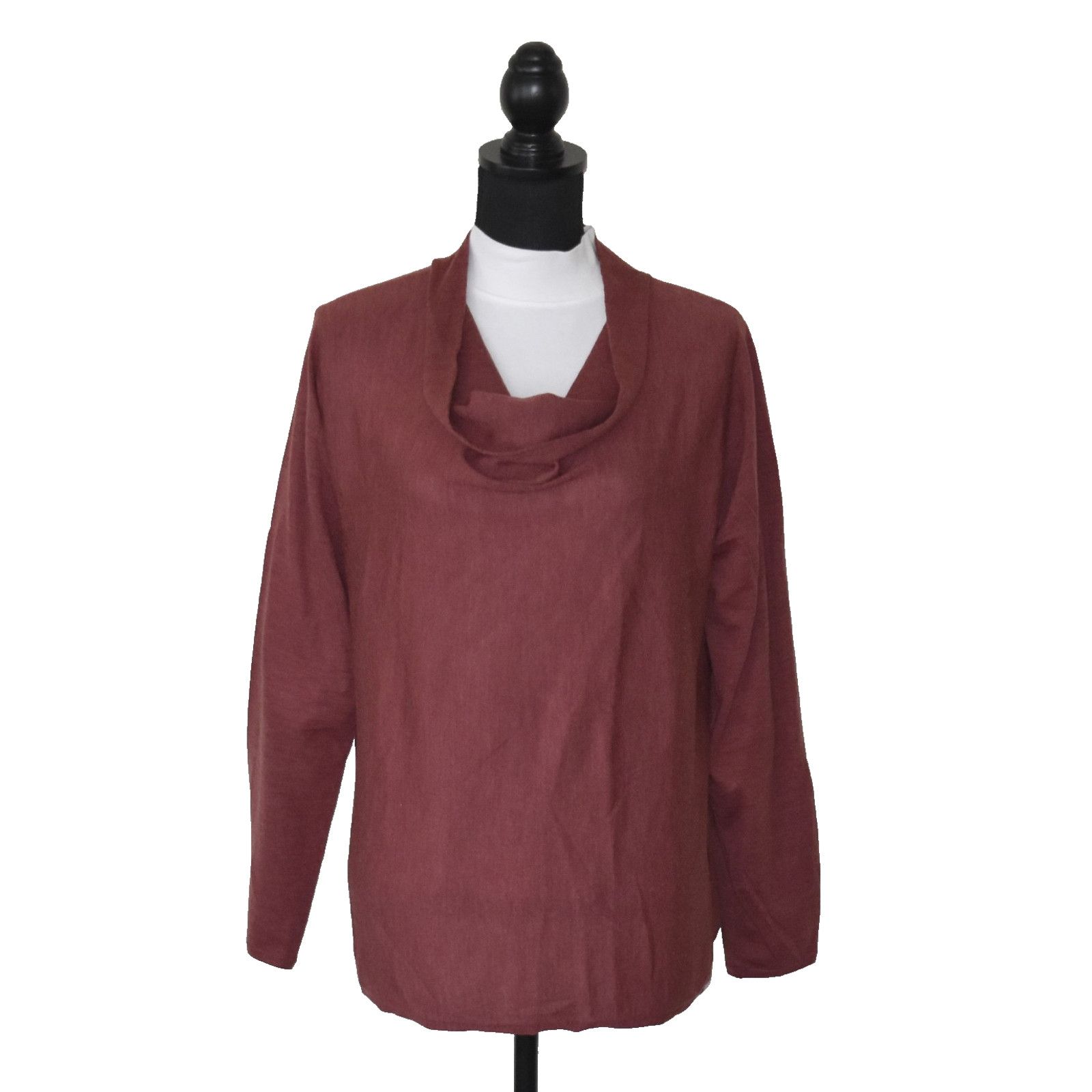 Eileen Fisher EILEEN FISHER Merino Wool Knit Cowl Neck Tunic Sweater Sz XL Size XL / US 12-14 / IT 48-50 - 2 Thumbnail
