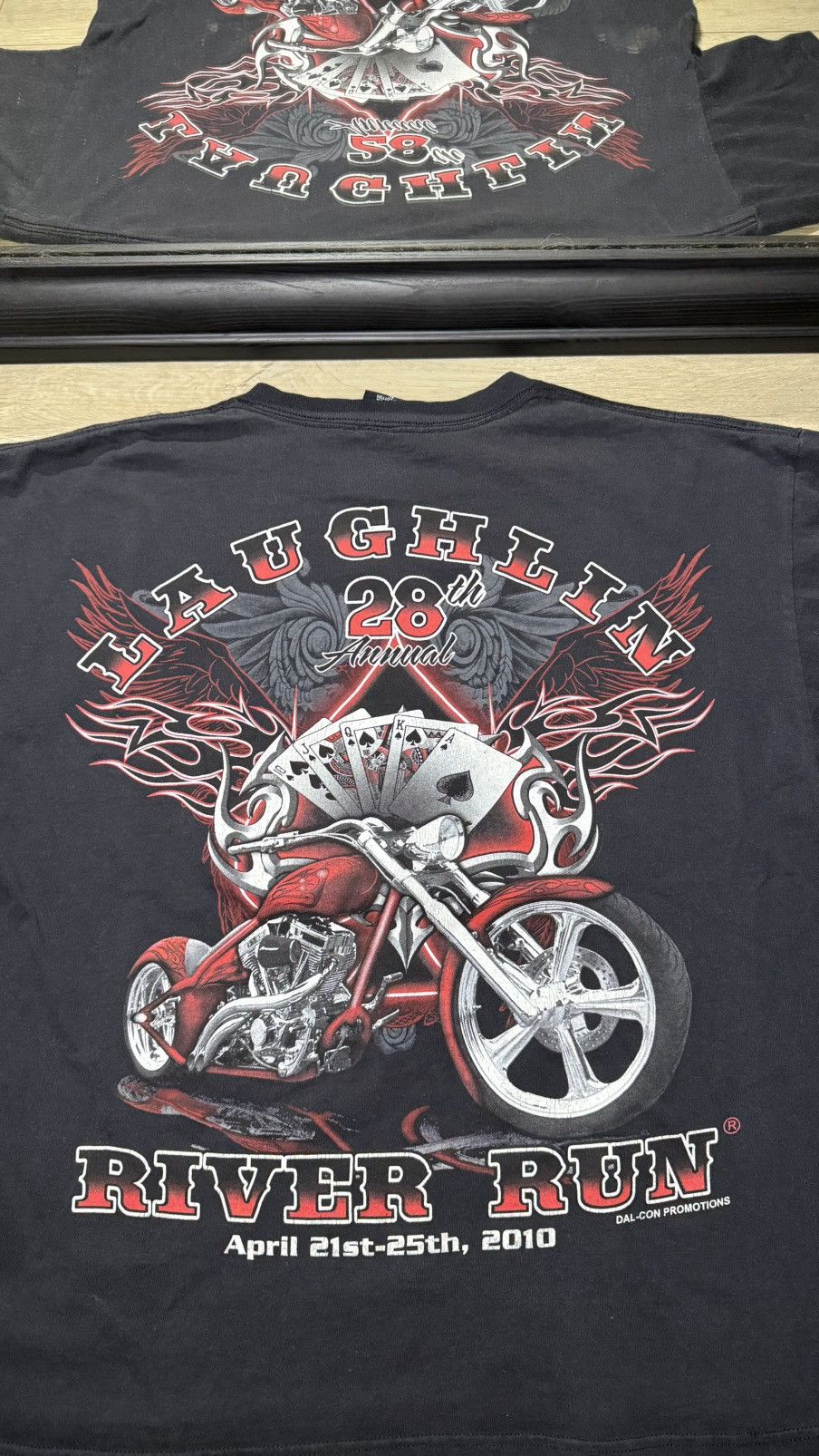 West Coast Choppers Y2K 2000s Laughlin River Run Choppers Pin Stripe Boxy Shirt Size US L / EU 52-54 / 3 - 3 Thumbnail