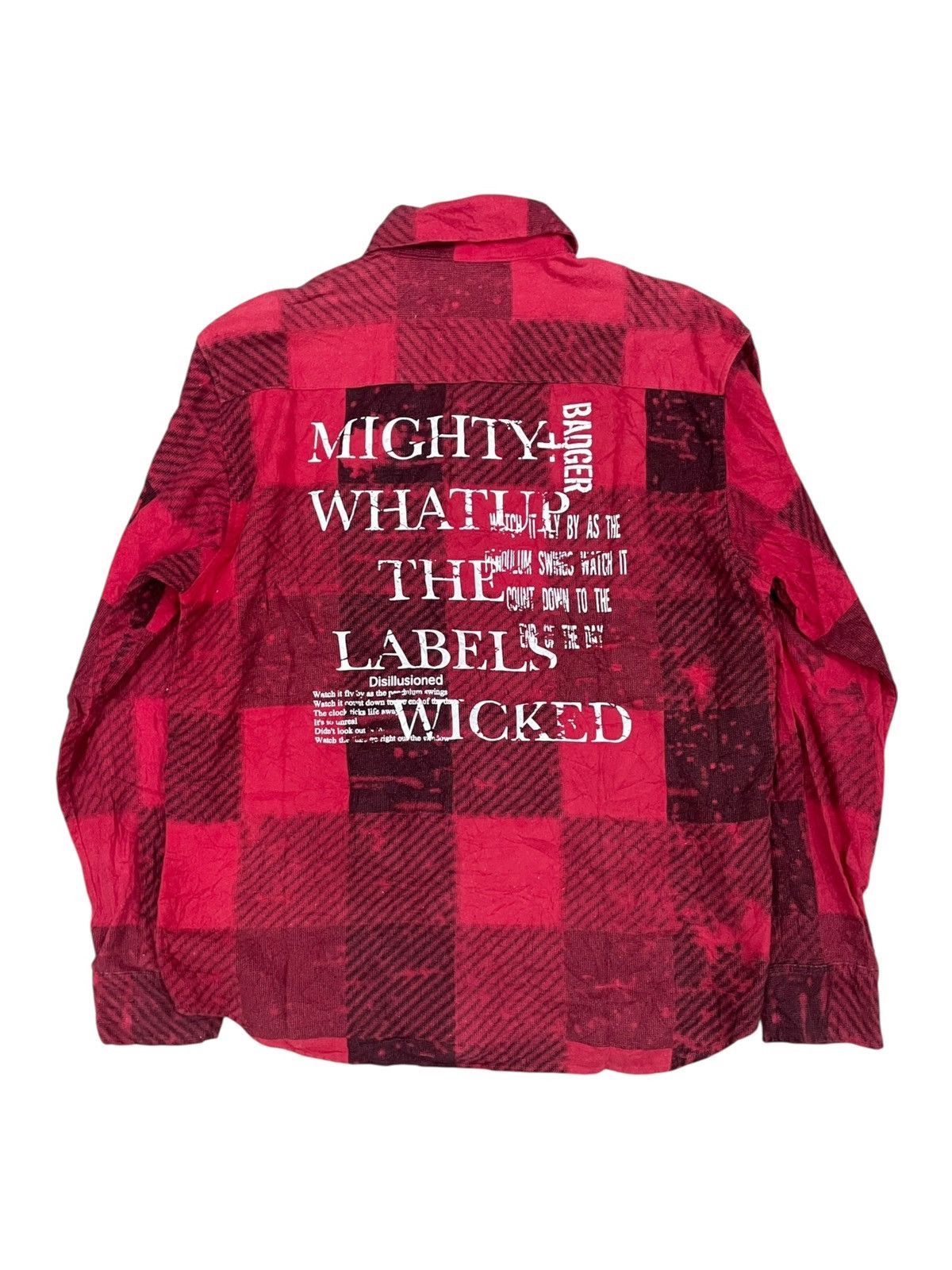 Japanese Brand 2000s Badger - Y2K Poem Bloody Red Shirt ifsixwasnine Lgb Size US M / EU 48-50 / 2 - 4 Thumbnail