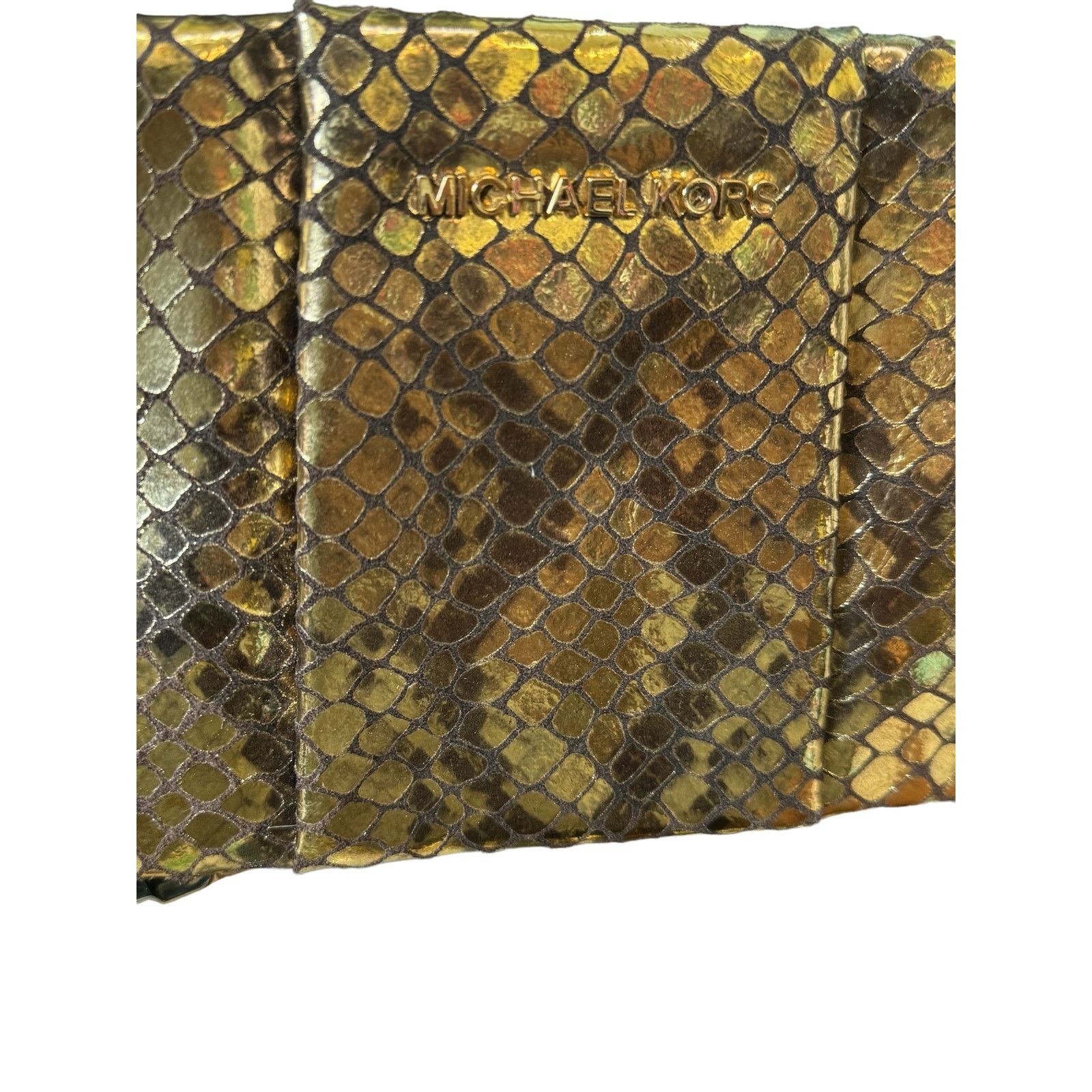 Michael Kors Michael Kors Daria Gold snakeskin purse clutch handbag Size ONE SIZE - 2 Thumbnail