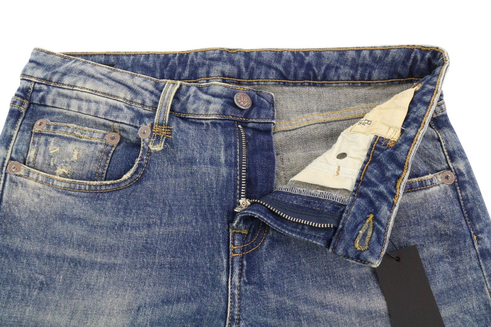 R13 BOY STRAIGHT 28 Cropped Washed Kelly Stretch 84489 Size 28" / US 6 / IT 42 - 5 Thumbnail
