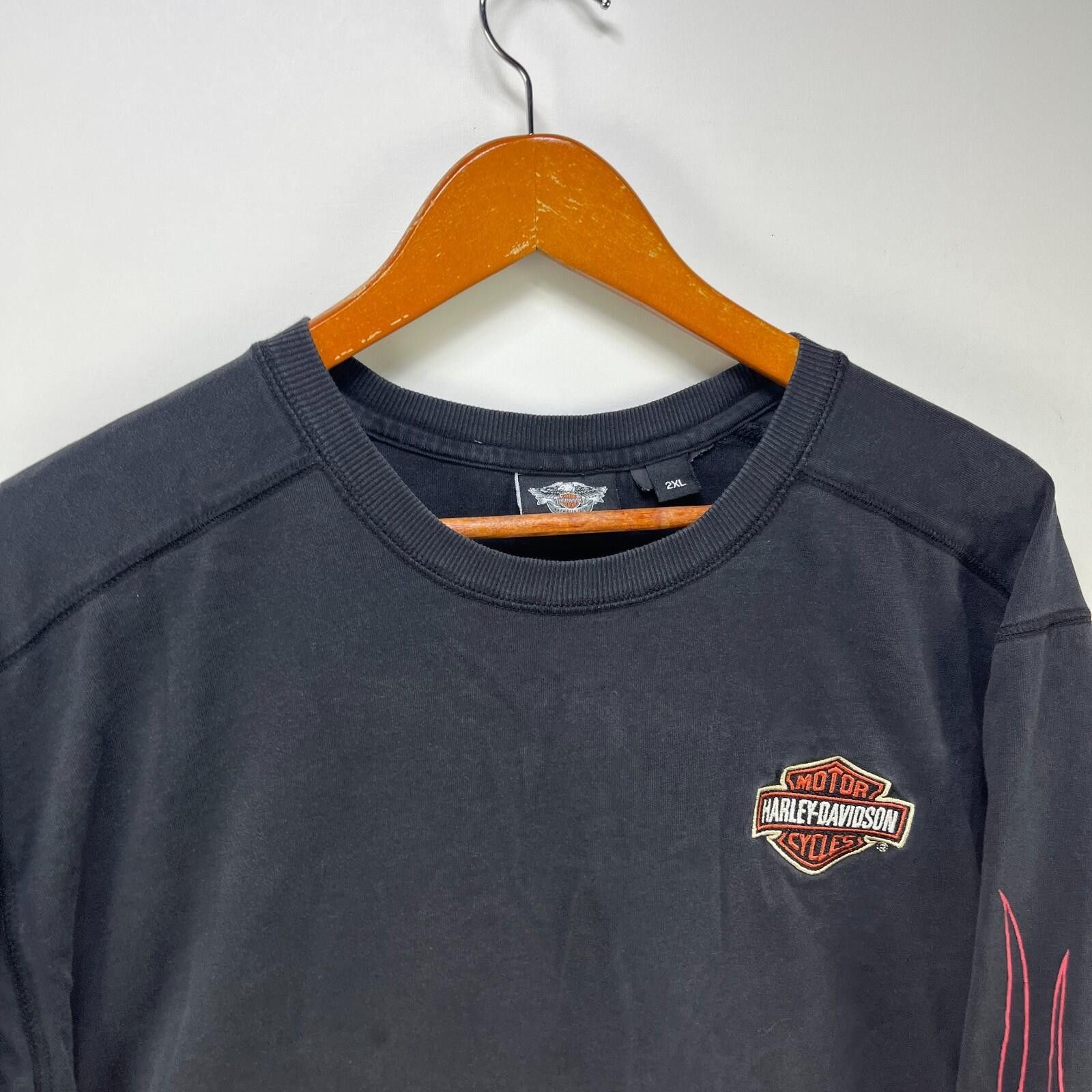 Harley Davidson Vintage Harley Davidson Flame Sleeve Long Sleeve 2XL Size US XXL / EU 58 / 5 - 5 Thumbnail