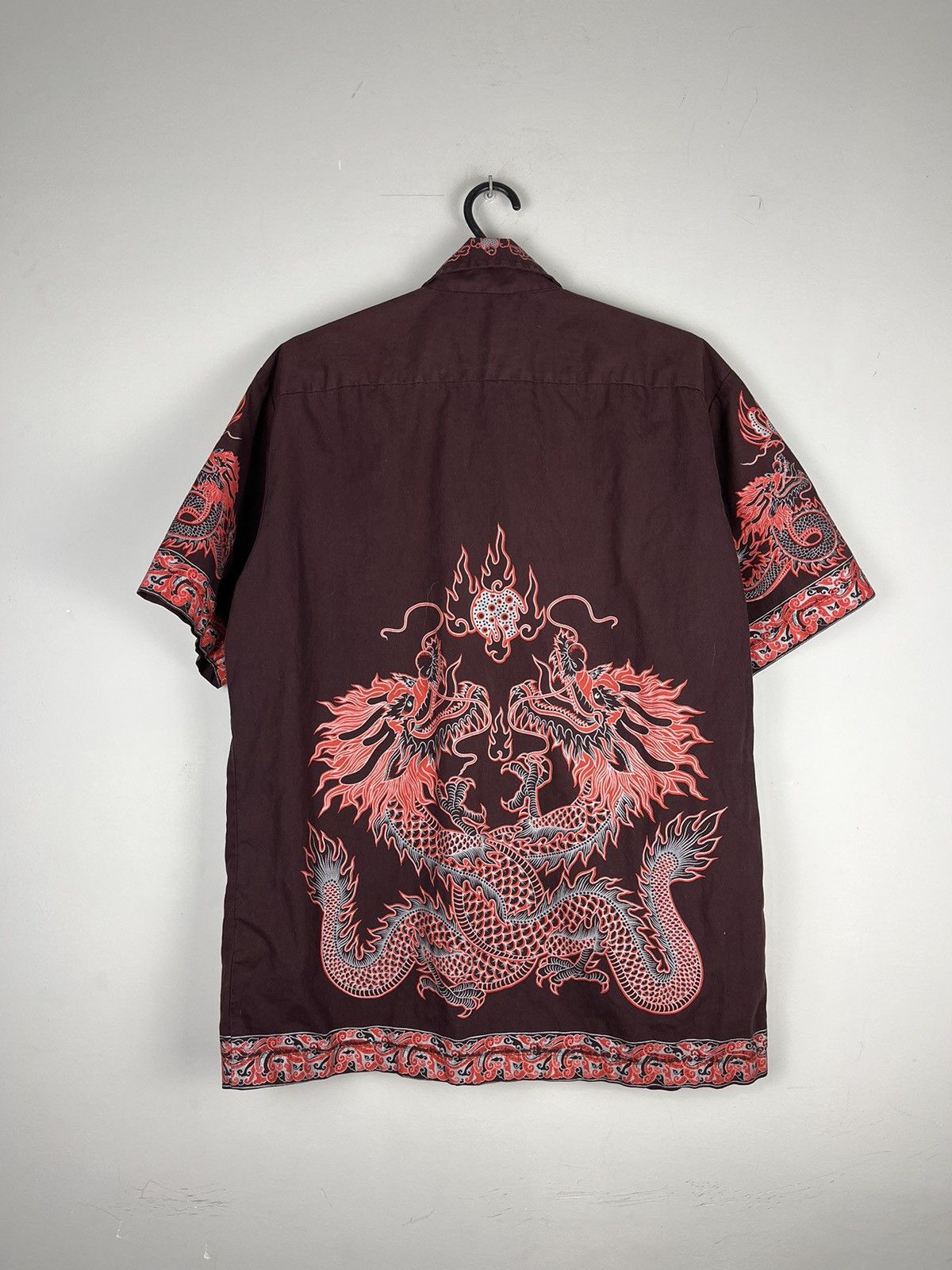 Japanese Brand Vintage Dragon All Over Print Button Up Short Sleeve Shirt Size US L / EU 52-54 / 3 - 2 Thumbnail